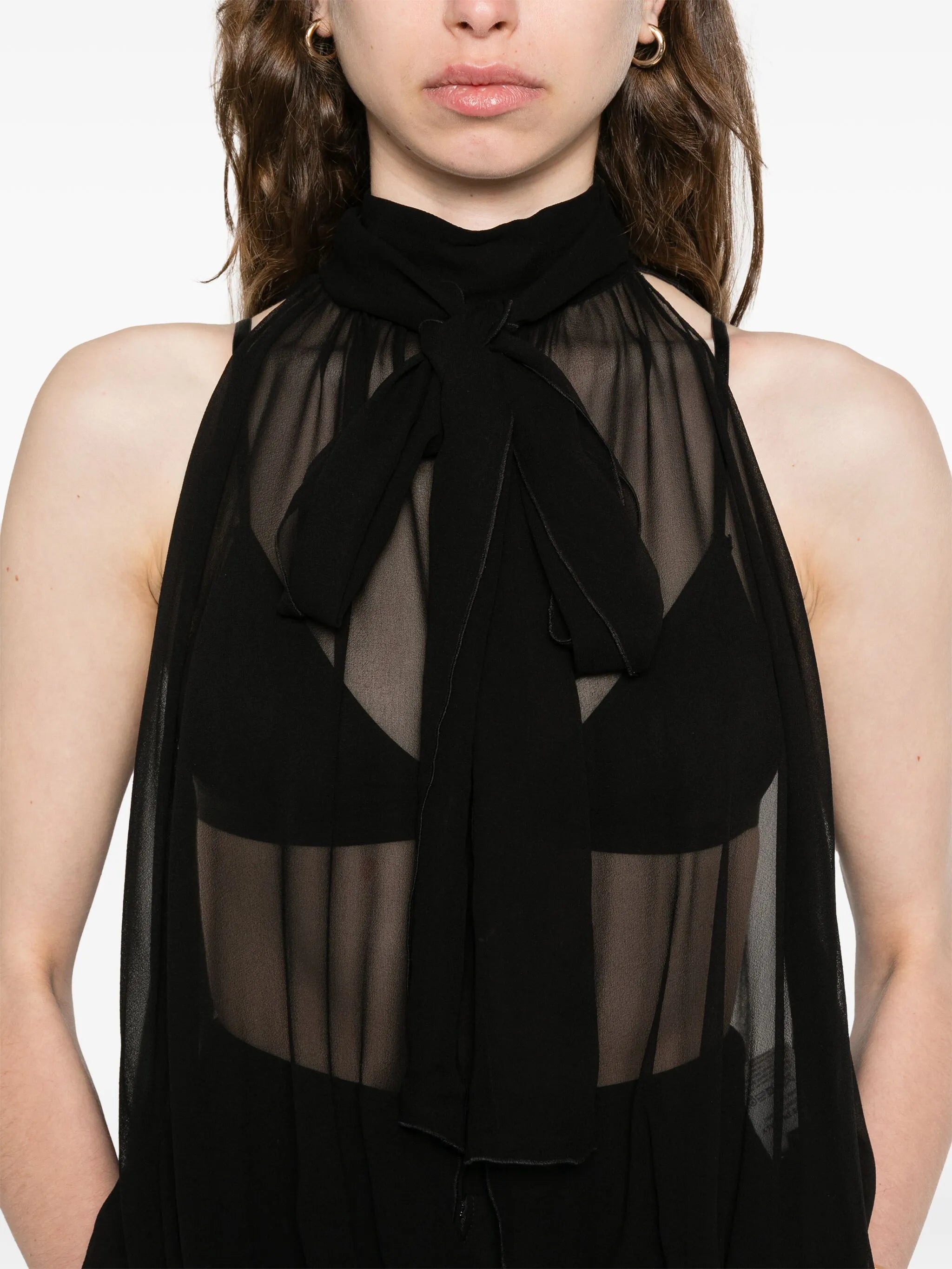 sleeveless sheer top