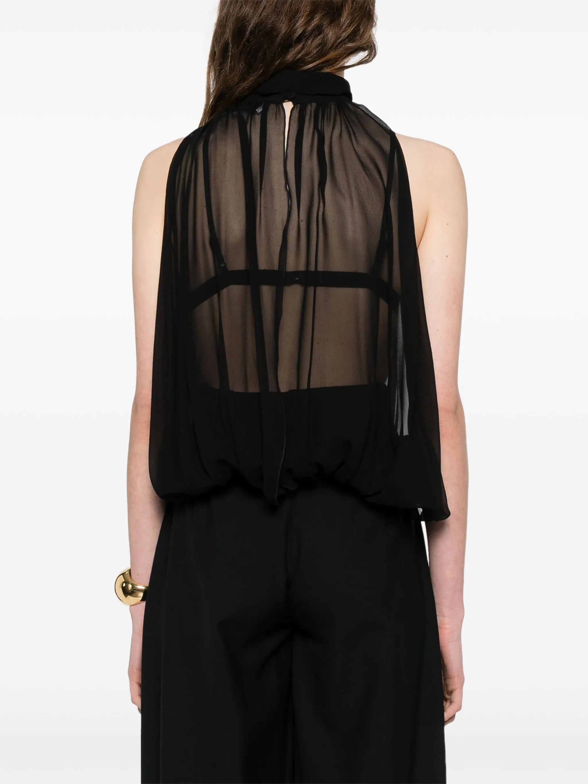 sleeveless sheer top