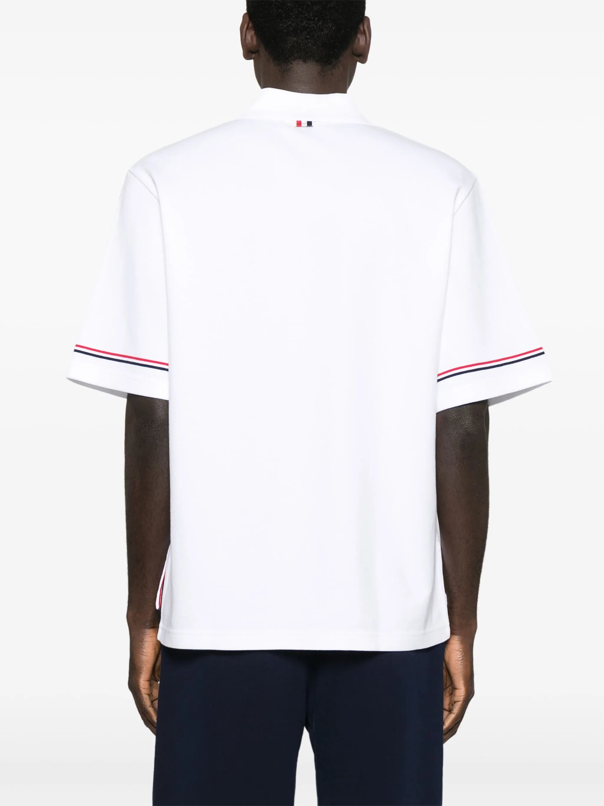 RWB-stripe cotton polo shirt