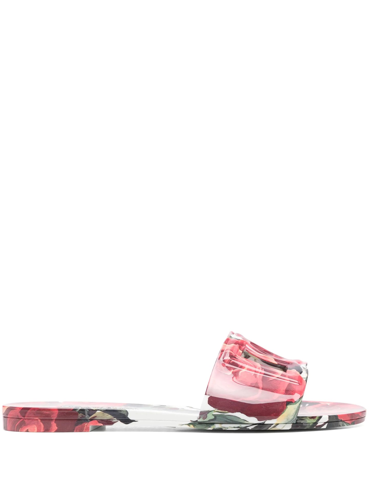floral-print slides