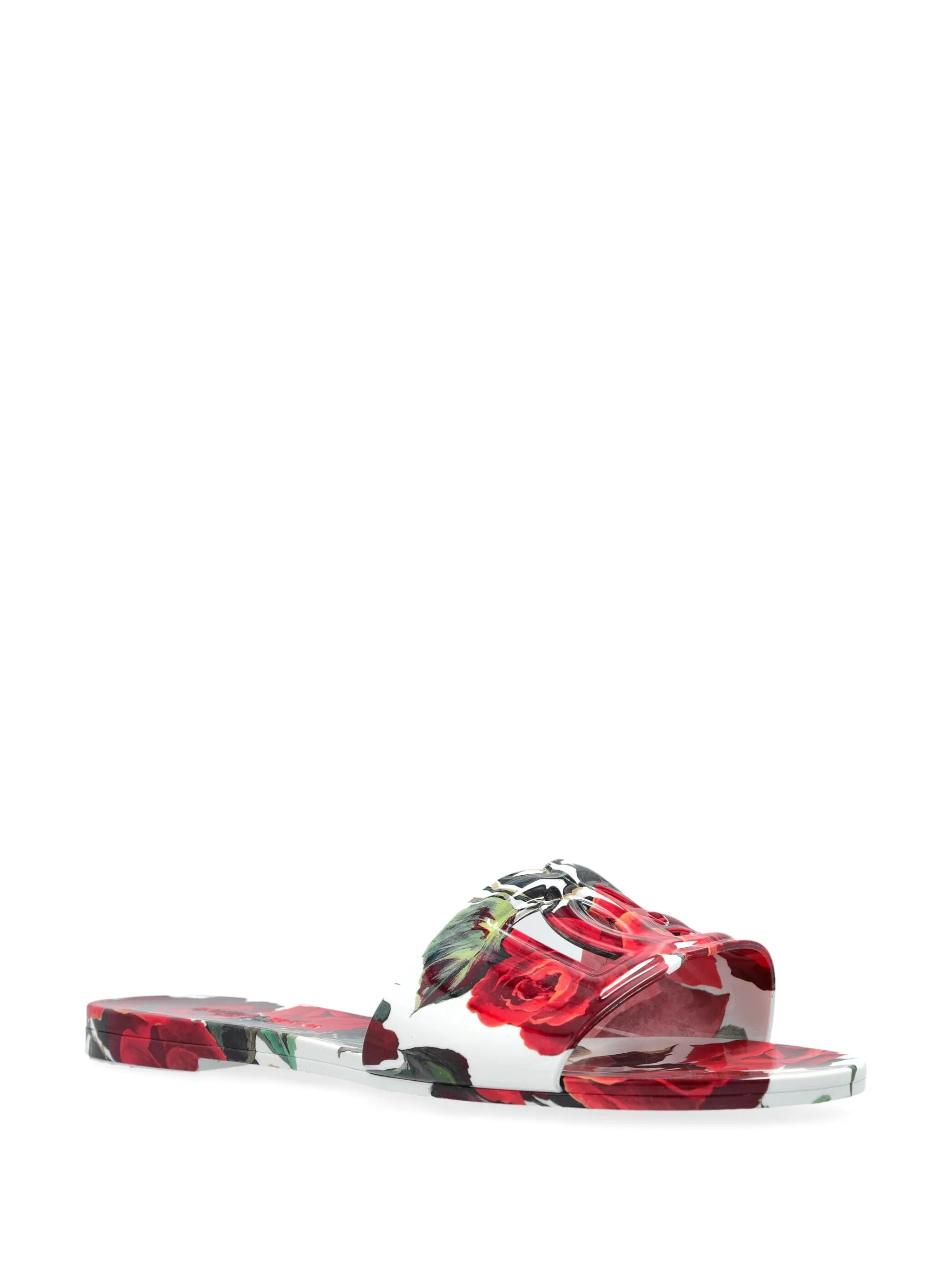 floral-print slides