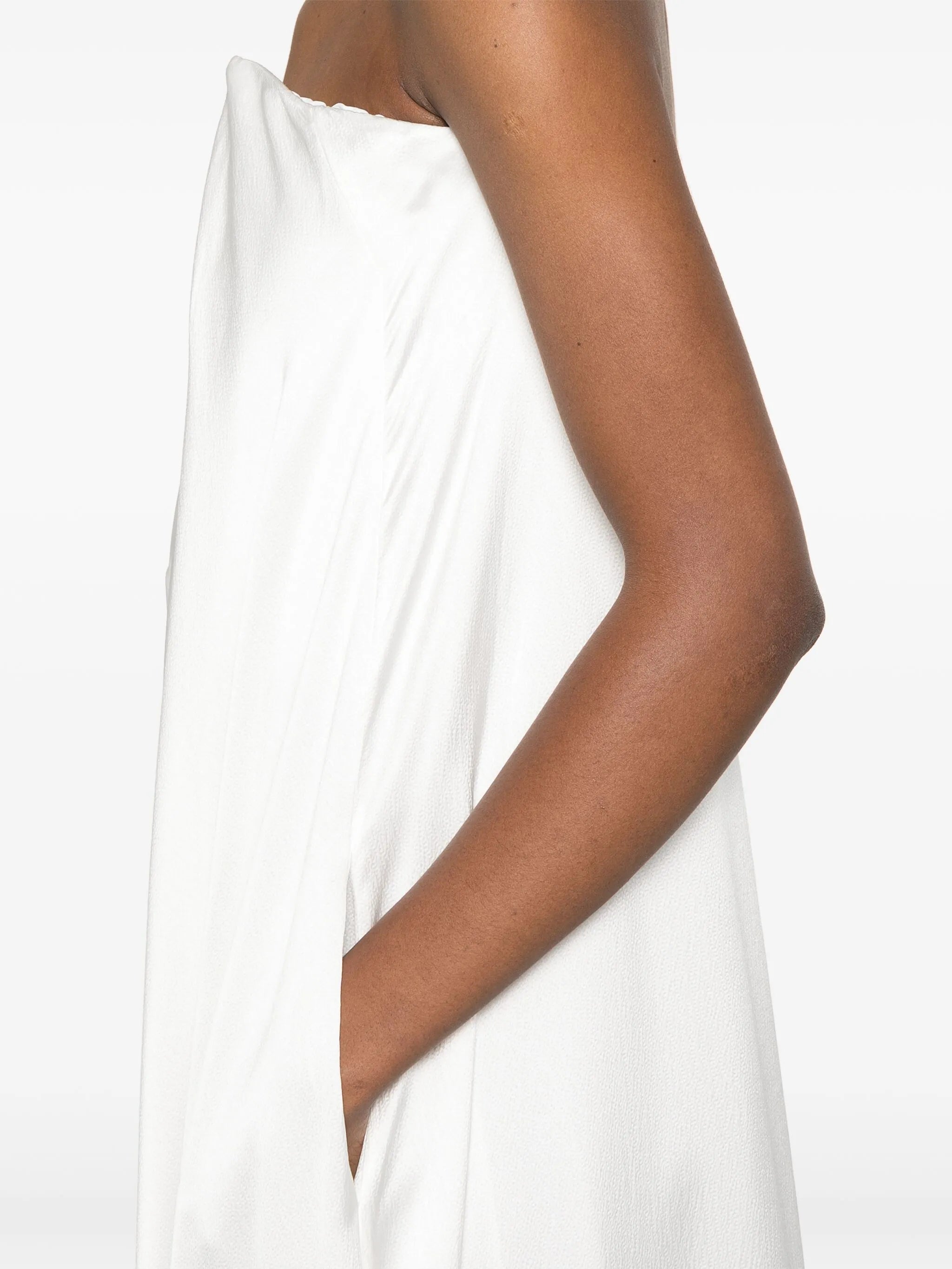 silk strapless gown