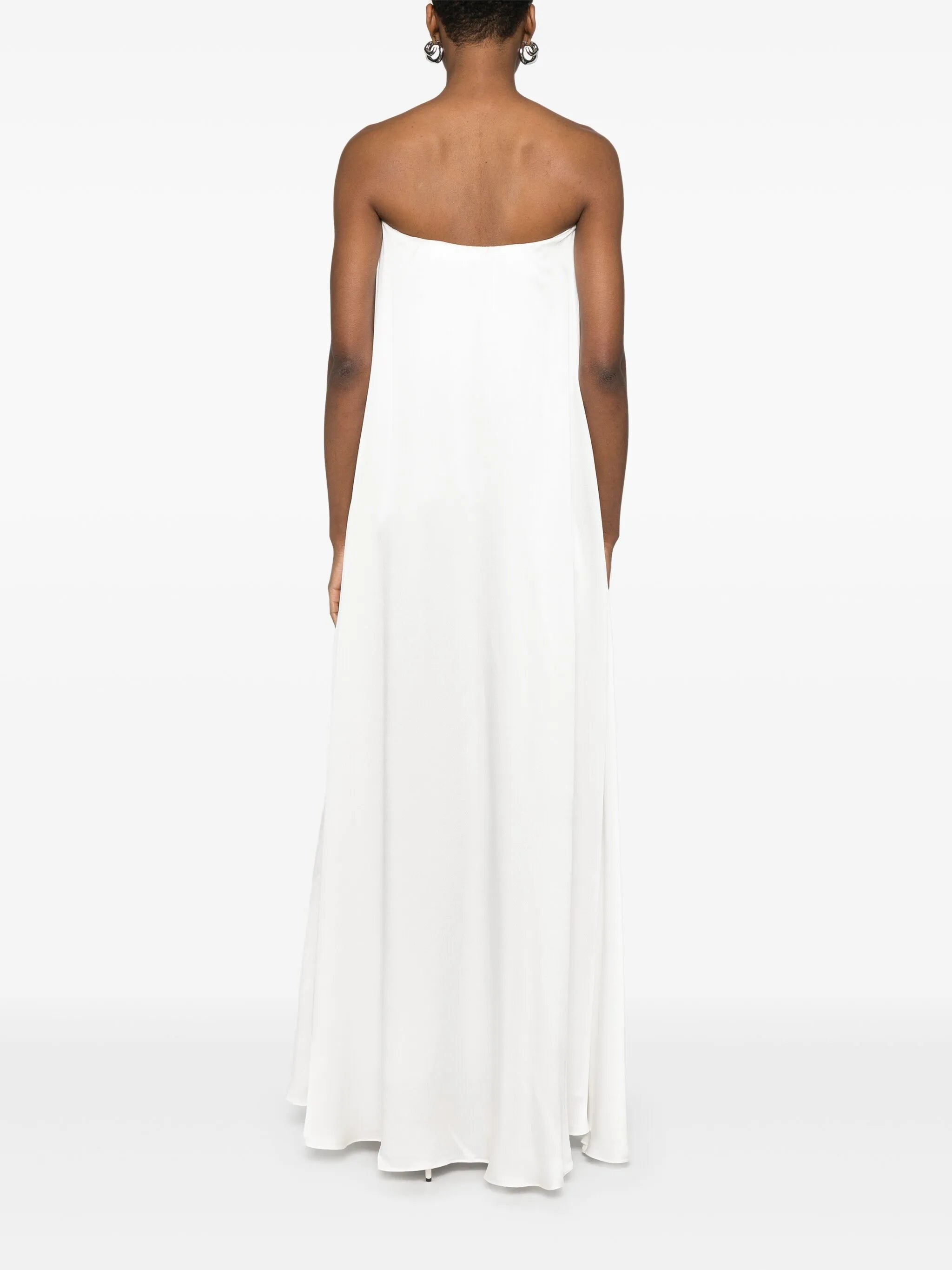 silk strapless gown