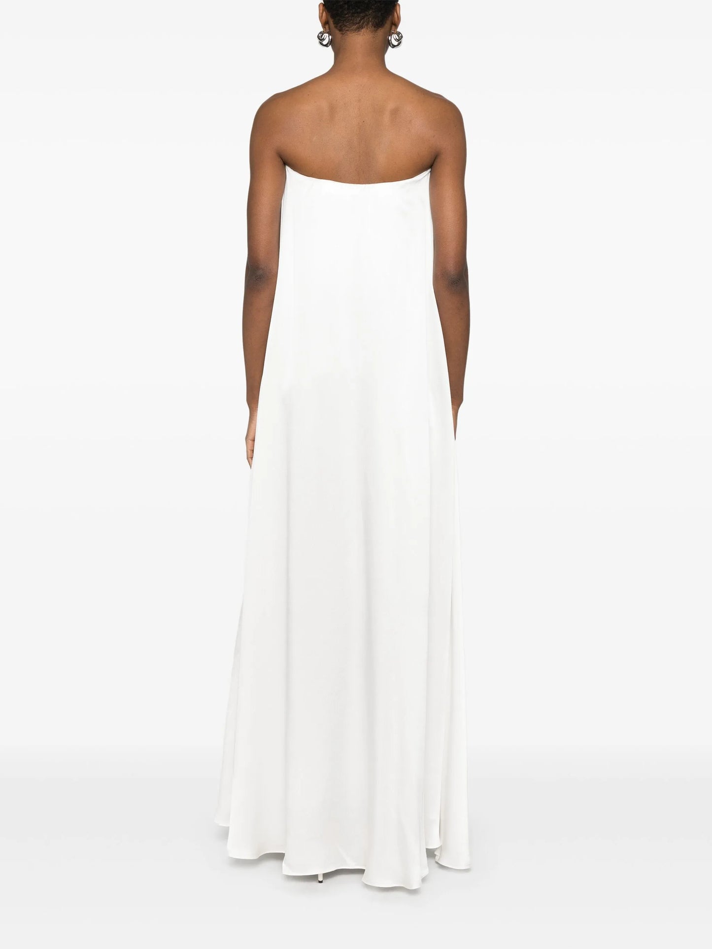 silk strapless gown