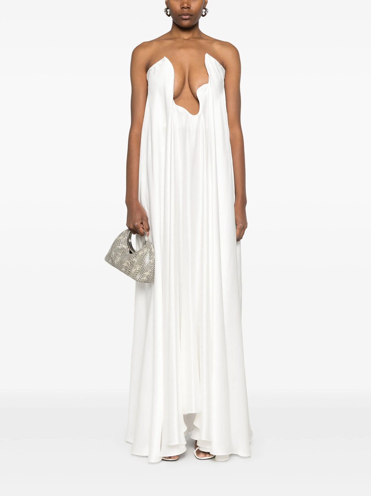 silk strapless gown