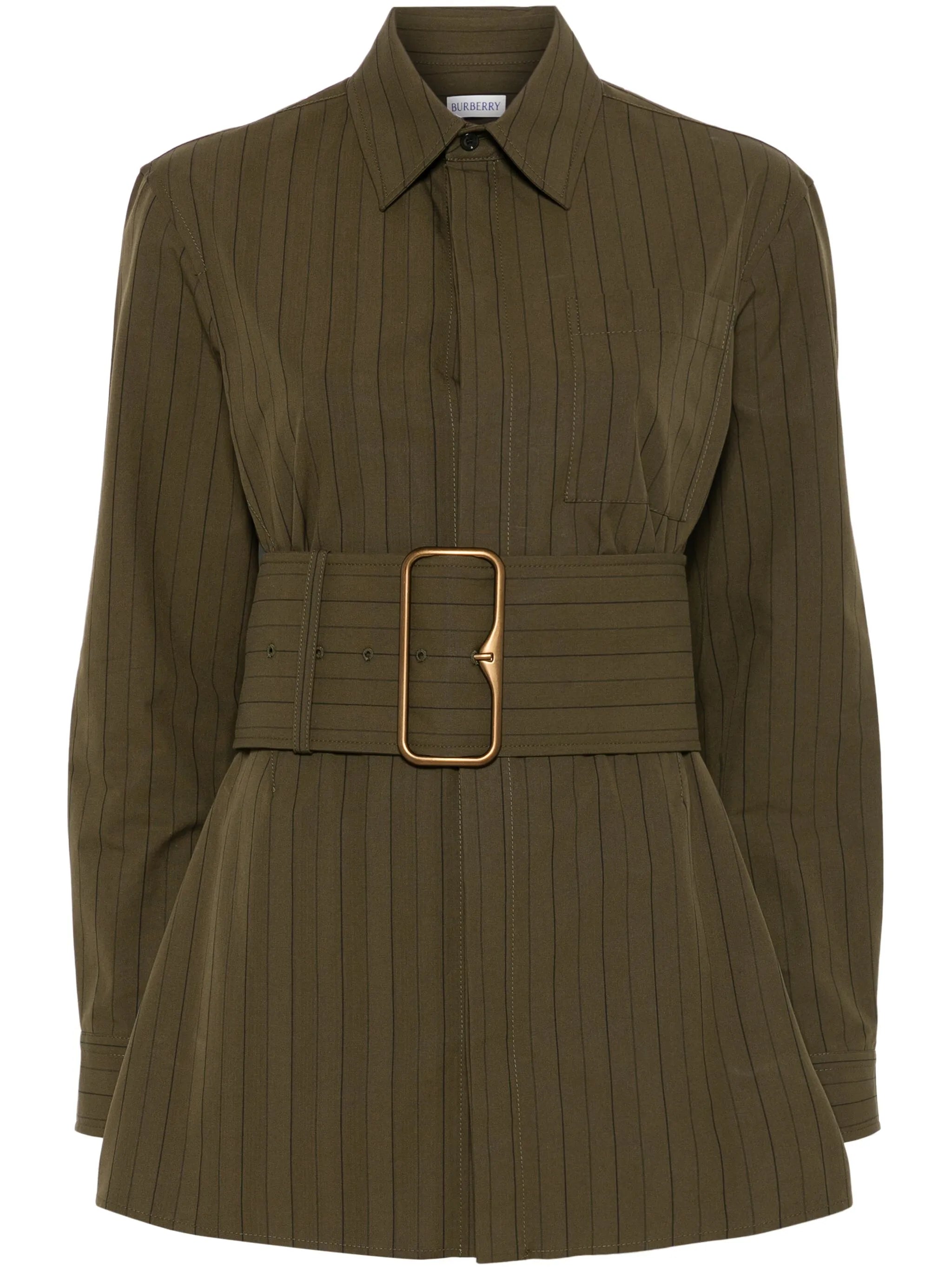 pinstriped shirt