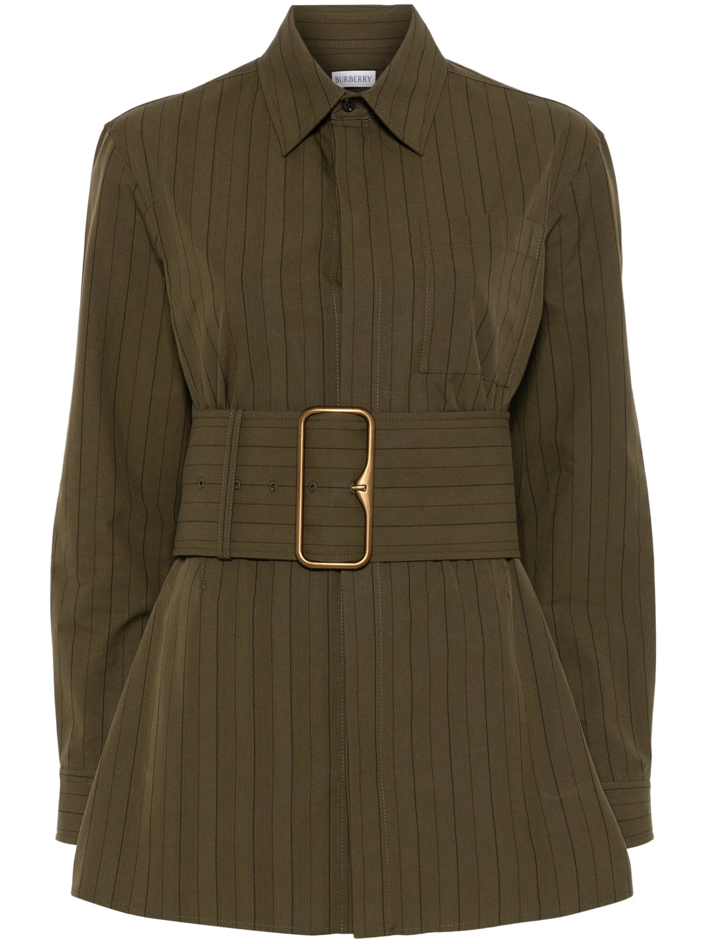 pinstriped shirt