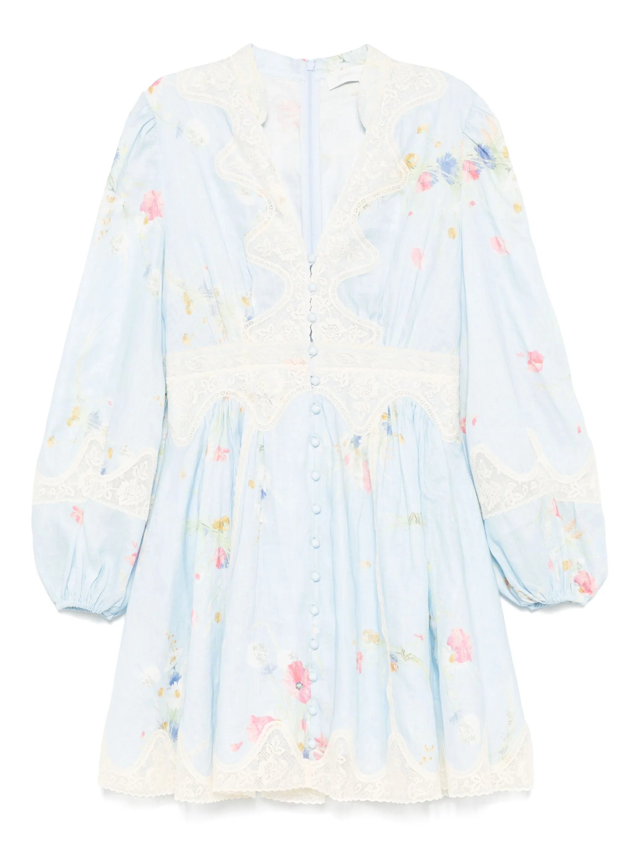 Lucky lace plunge mini dress