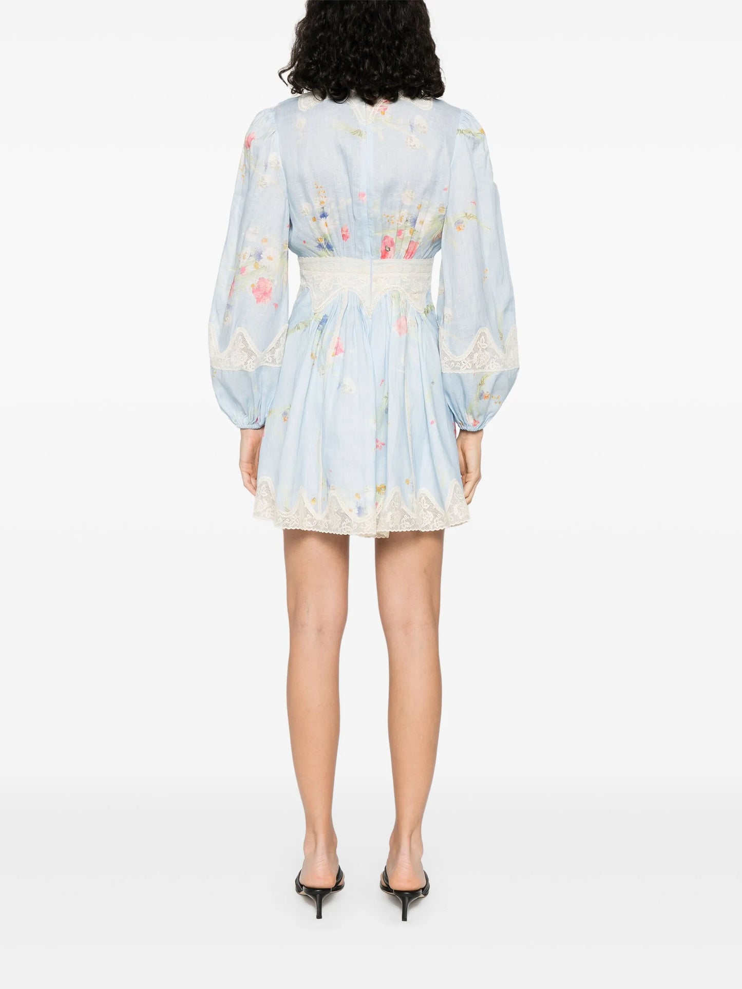 Lucky lace plunge mini dress