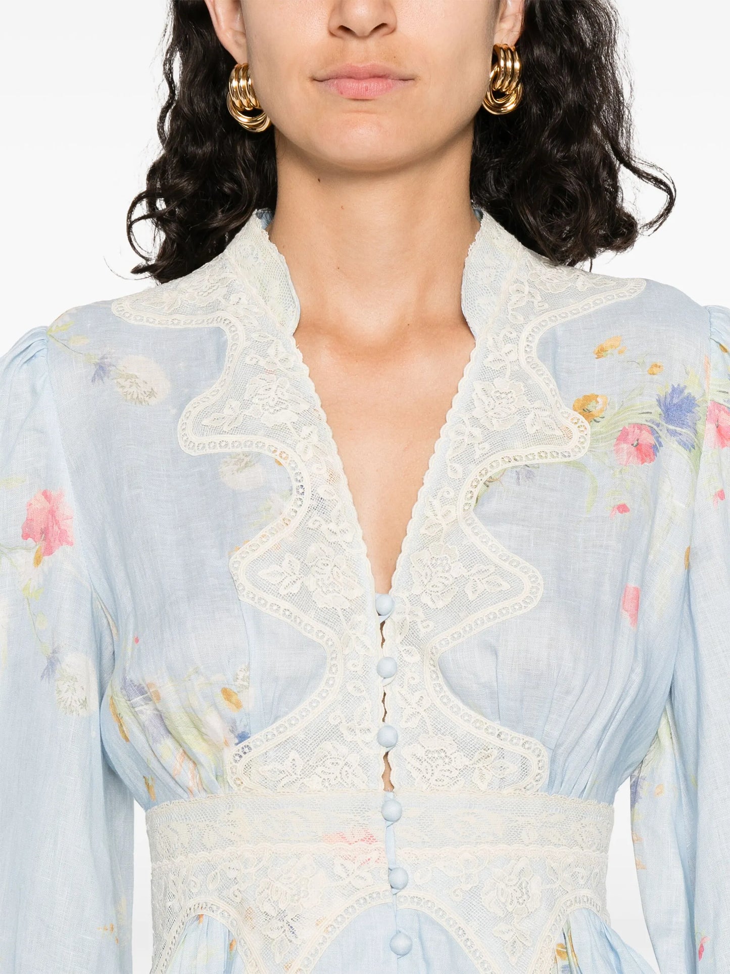 Lucky lace plunge mini dress