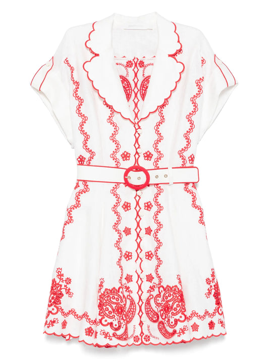 Lucky Embroidered mini dress