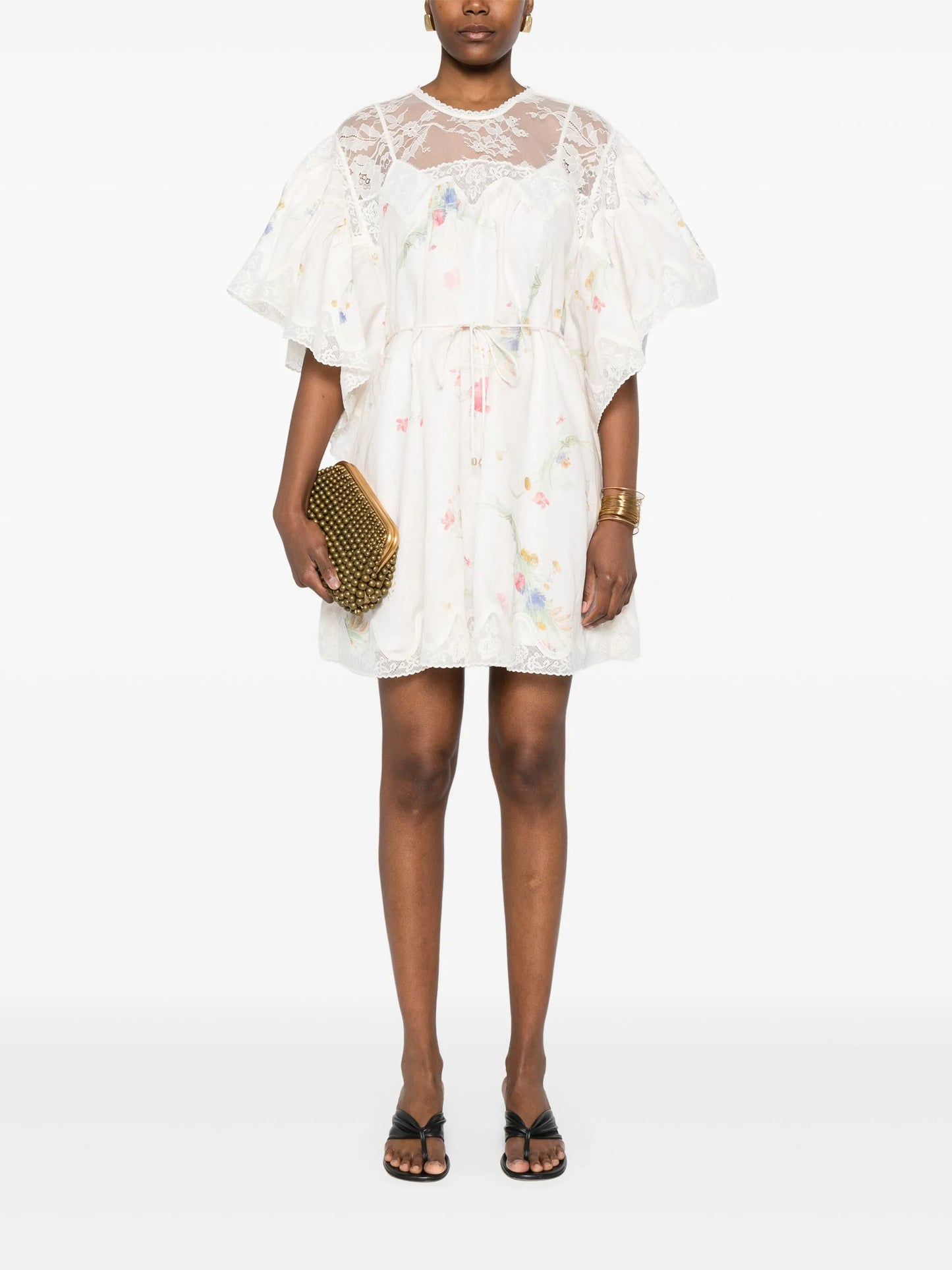 Lucky lace-trim mini dress