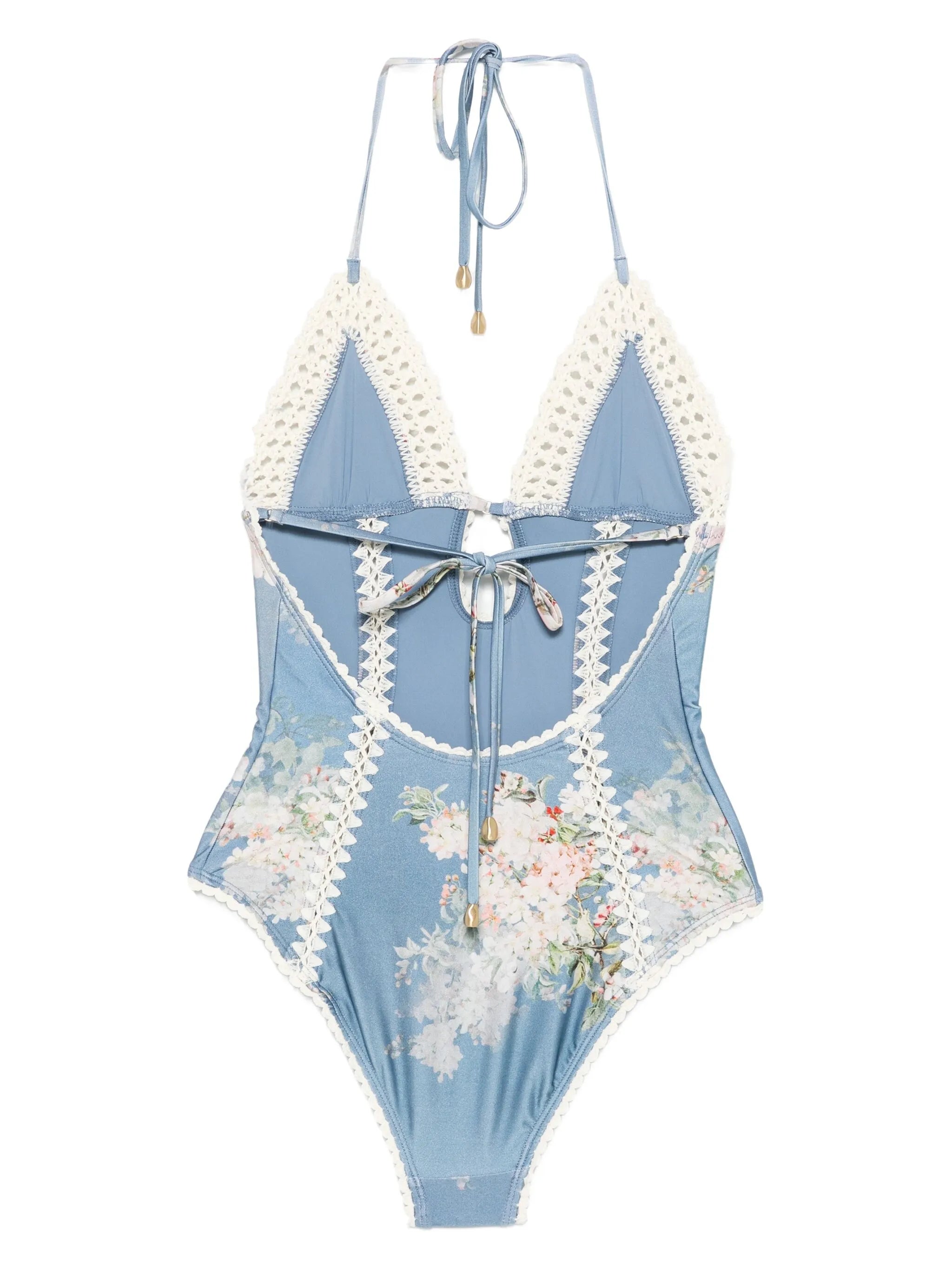 Cascadian crochet-detail swimsuit