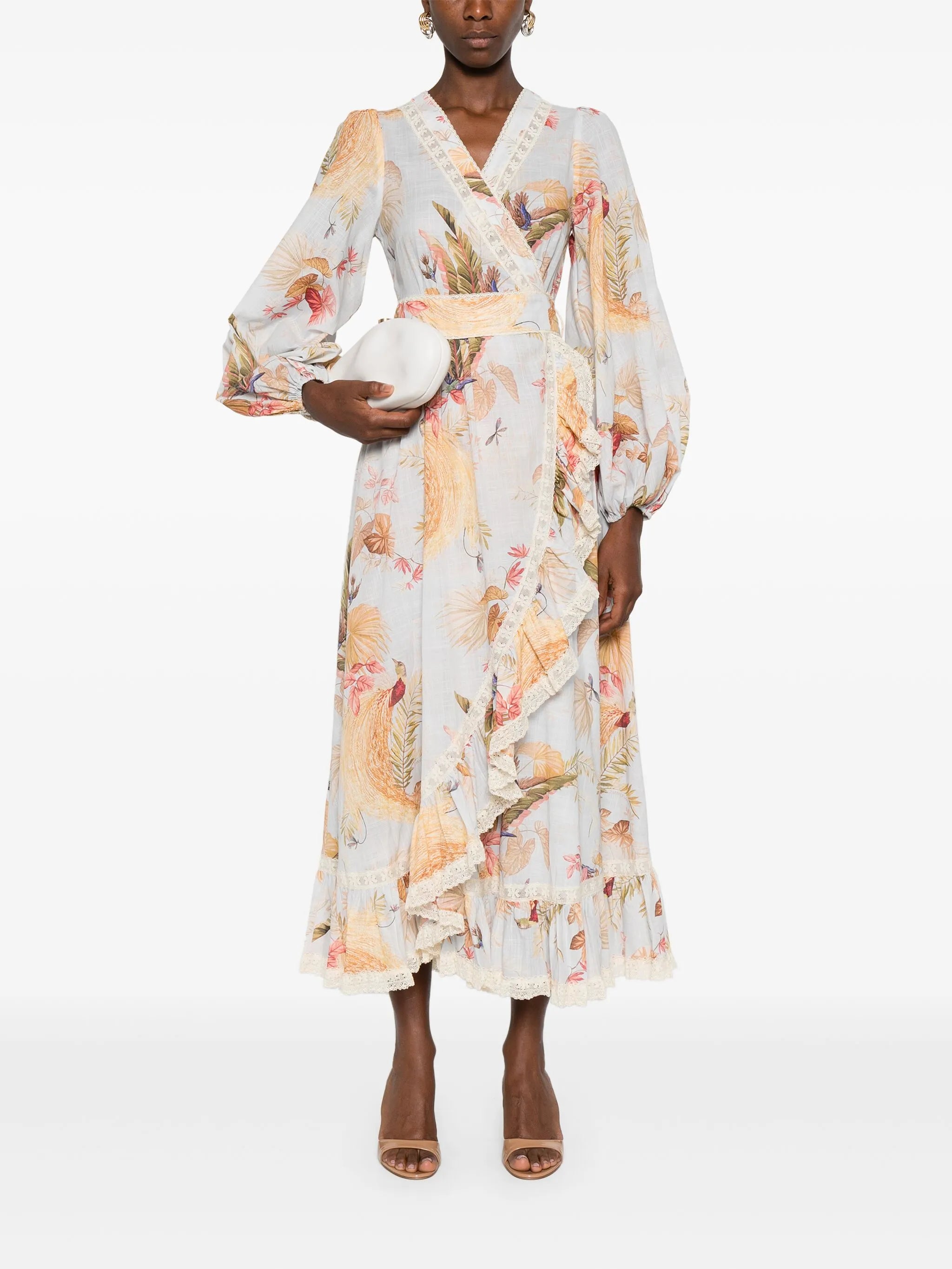 Ascension frill midi dress