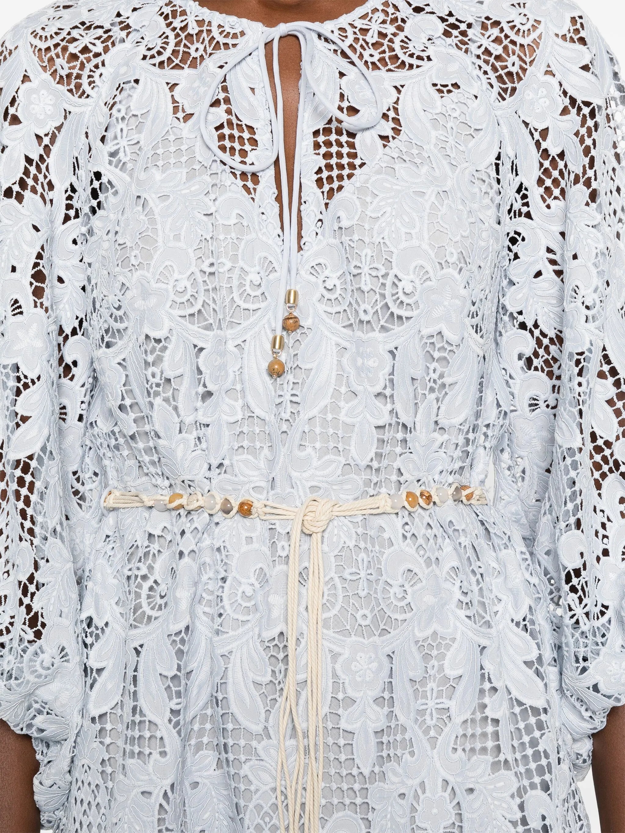lace-detailing mini dress