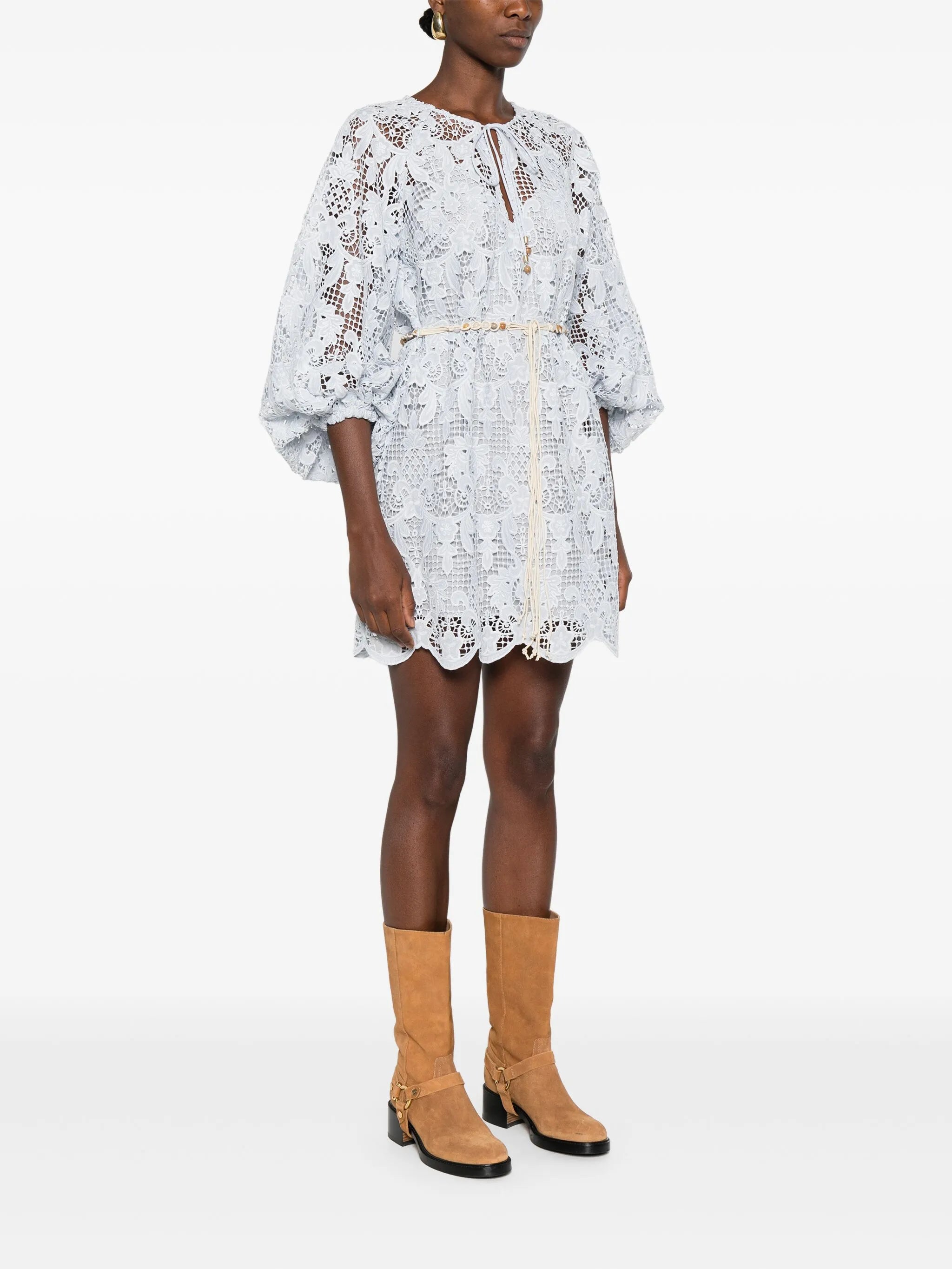 lace-detailing mini dress