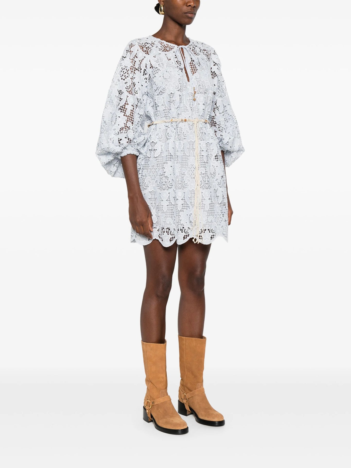lace-detailing mini dress