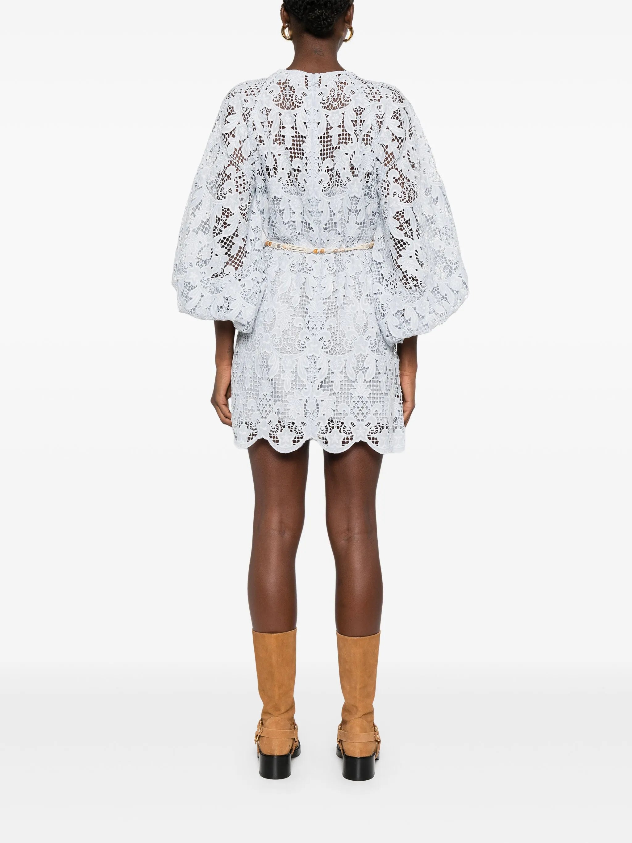 lace-detailing mini dress