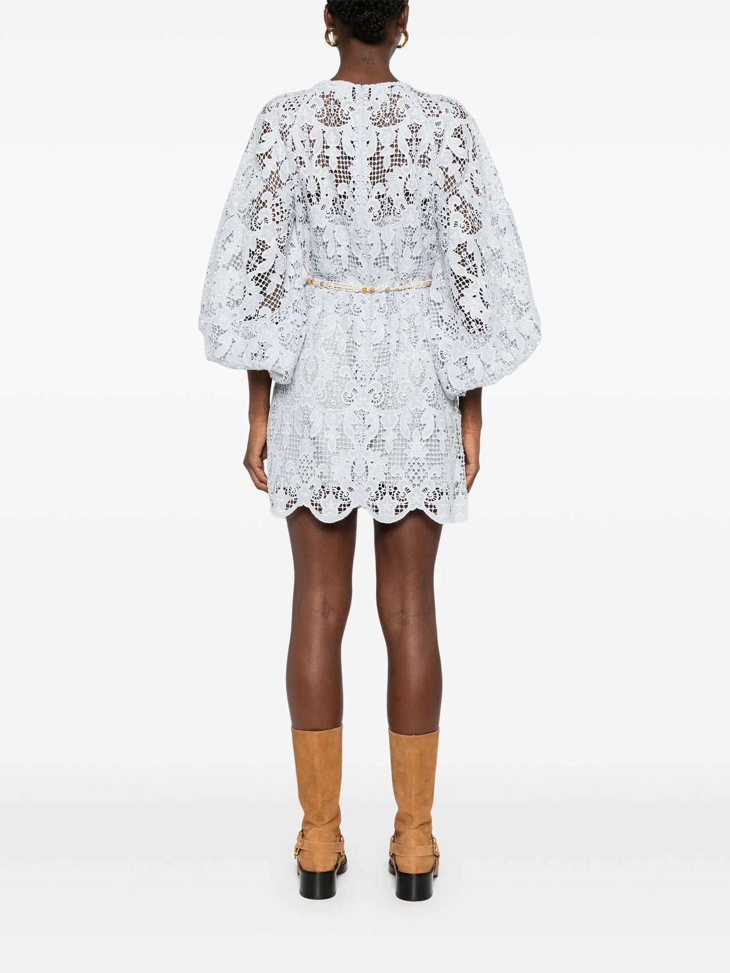 lace-detailing mini dress