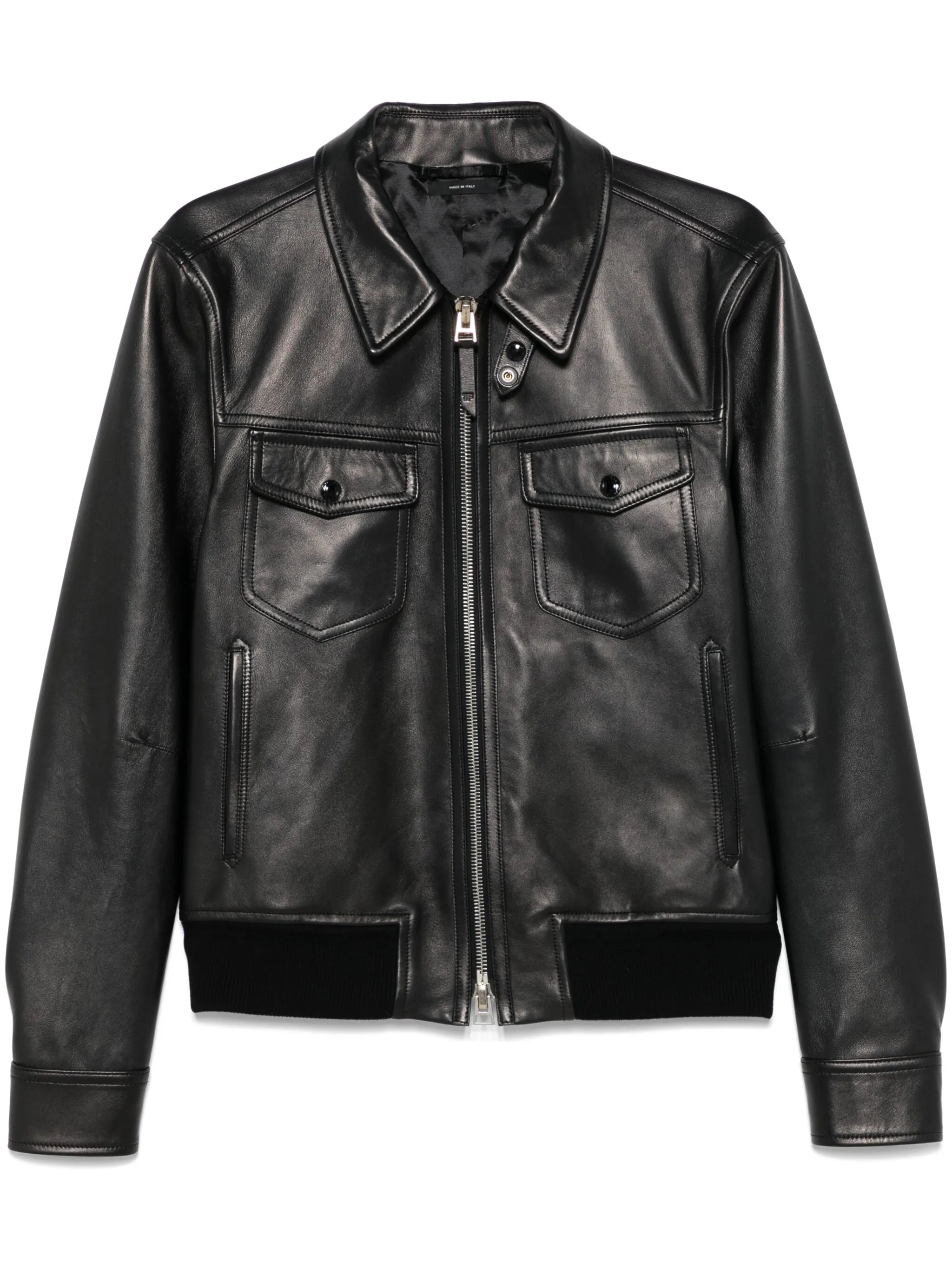 leather contrast jacket