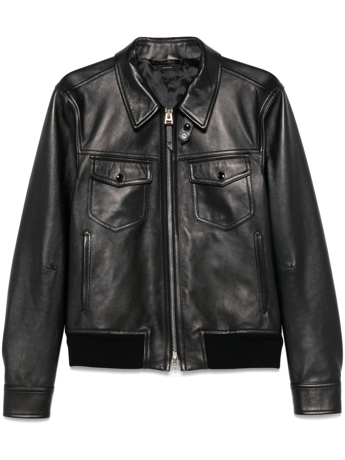 leather contrast jacket