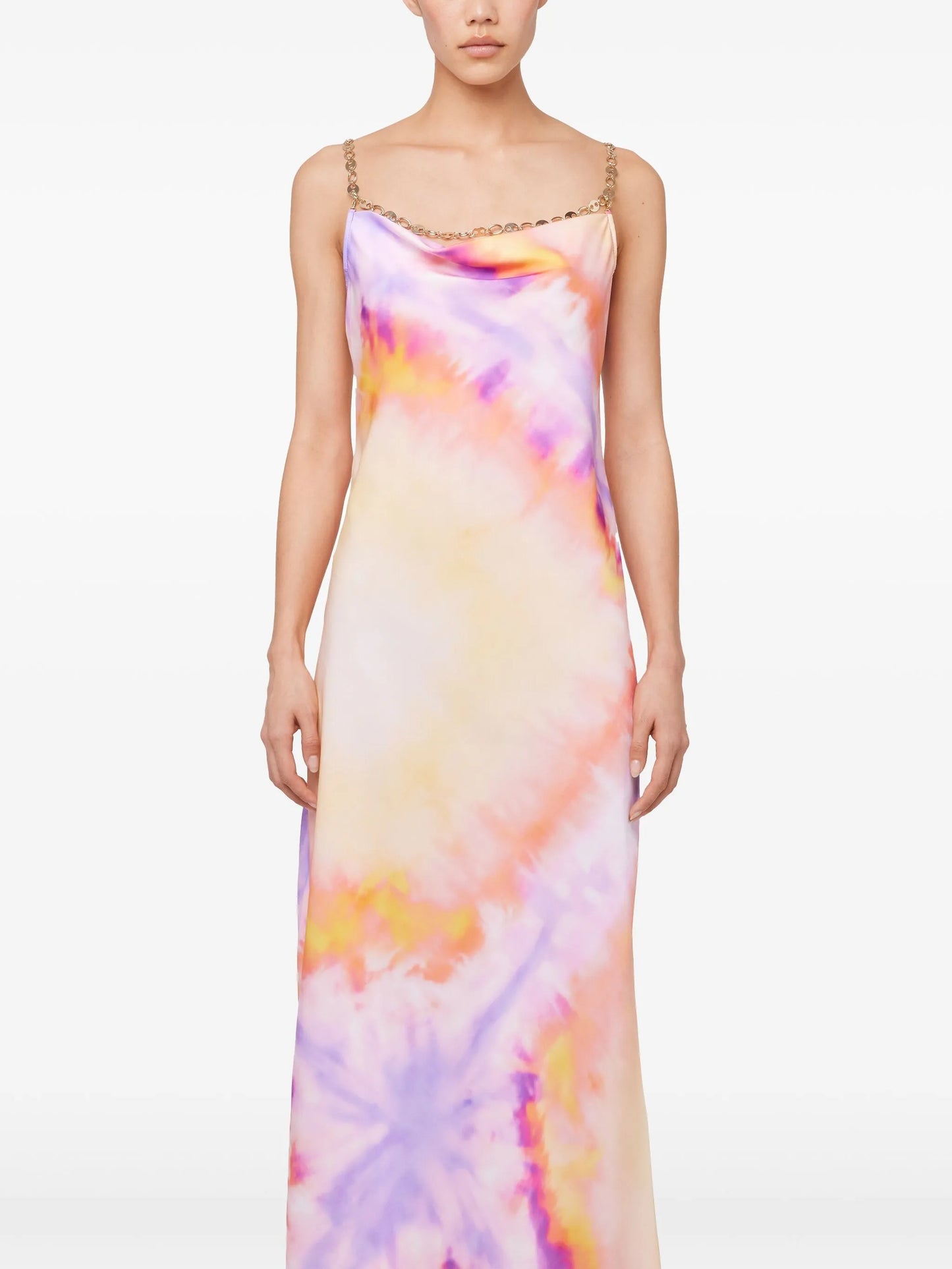 printed satin maxi dress