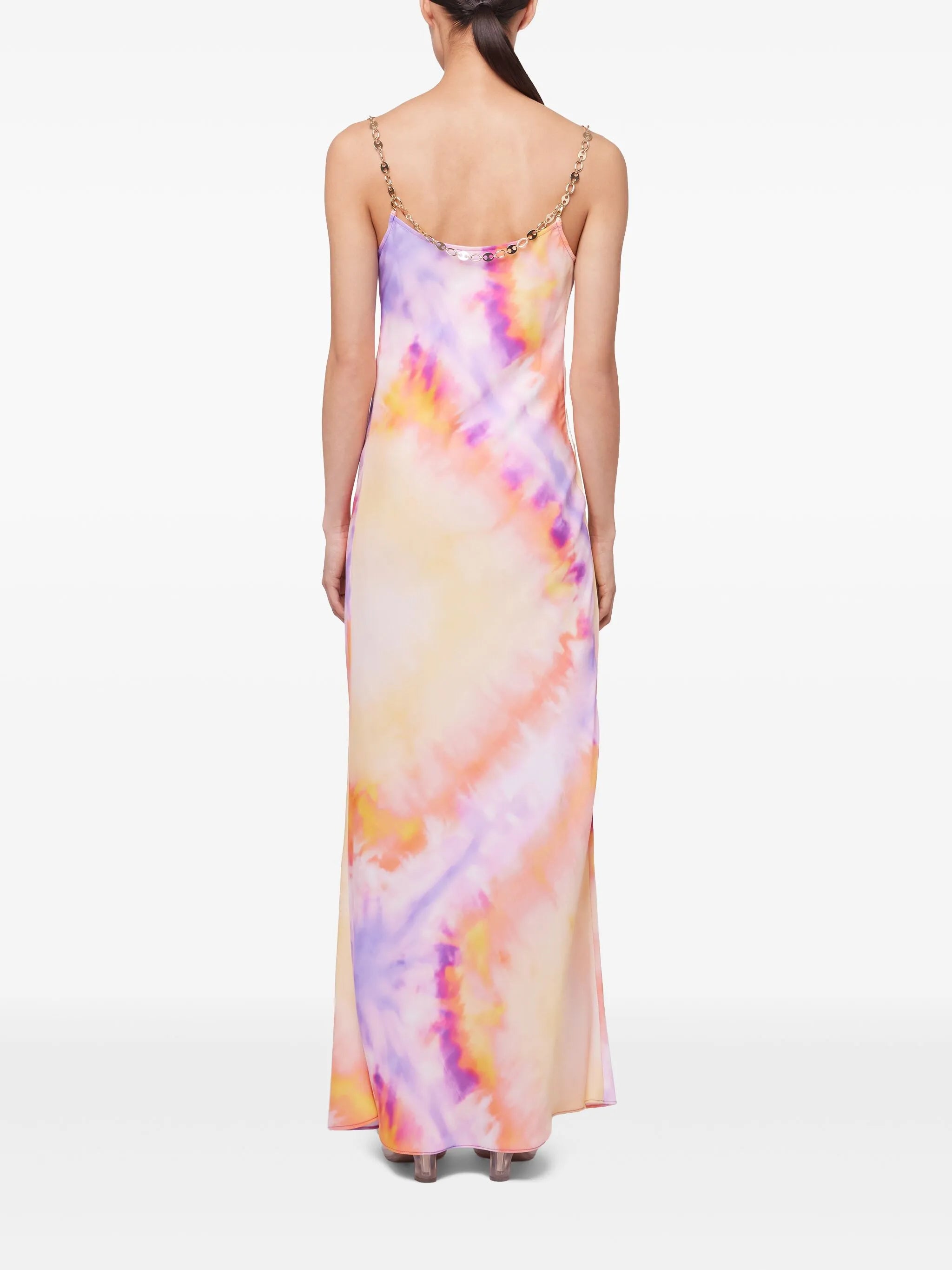 printed satin maxi dress