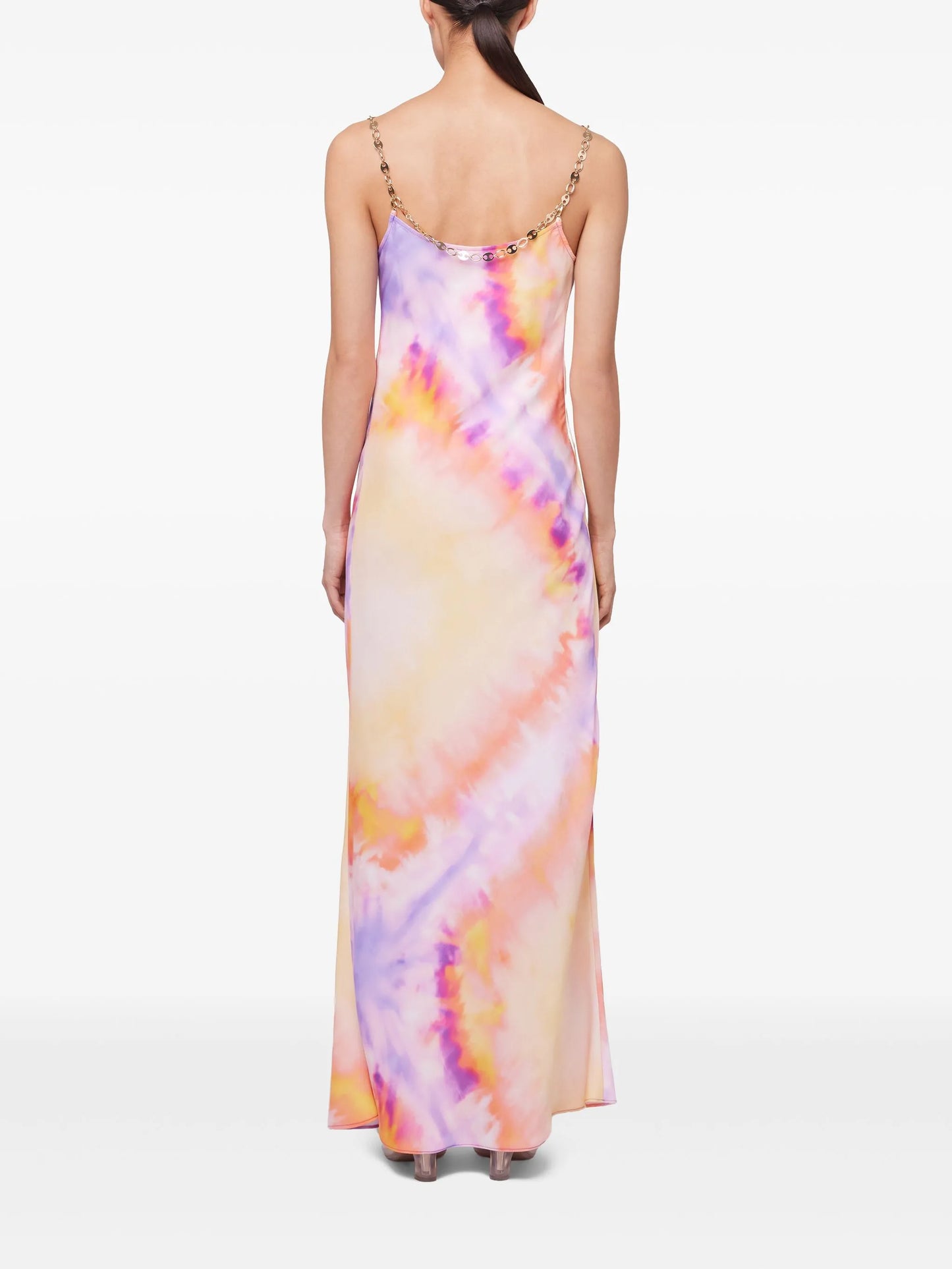printed satin maxi dress