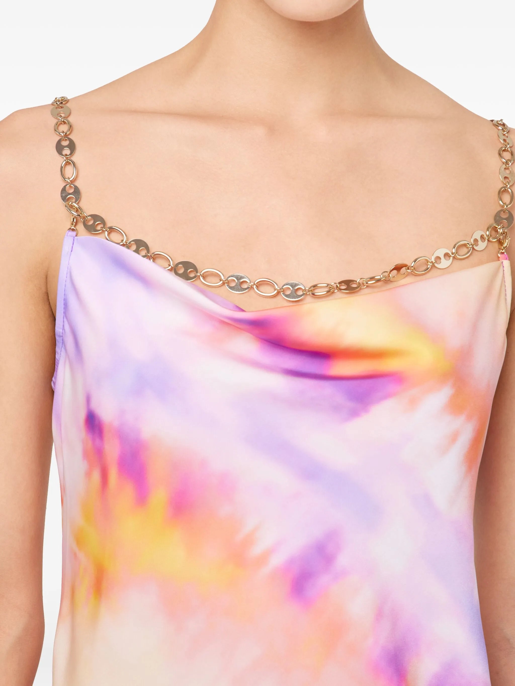 printed satin maxi dress