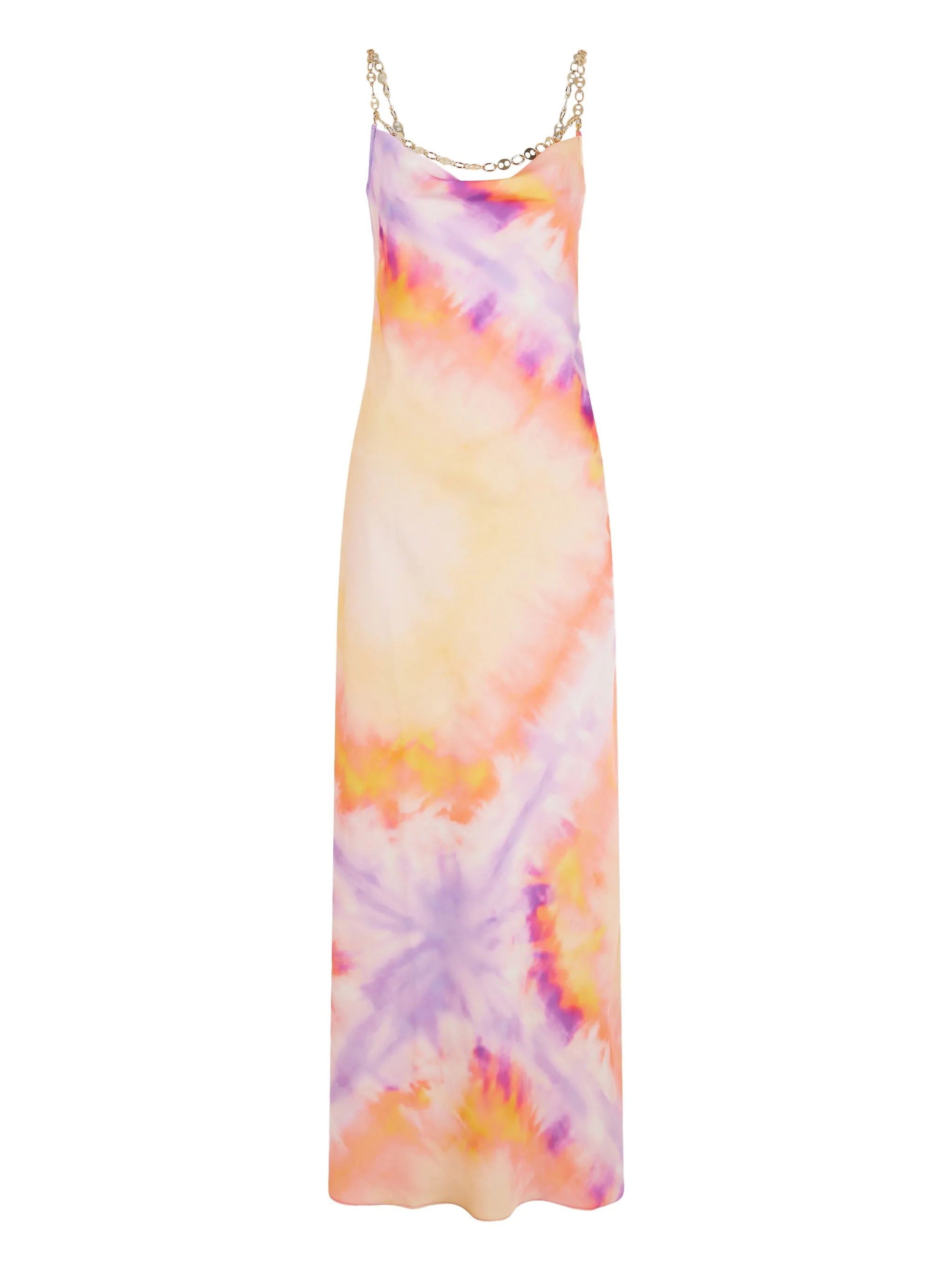 printed satin maxi dress