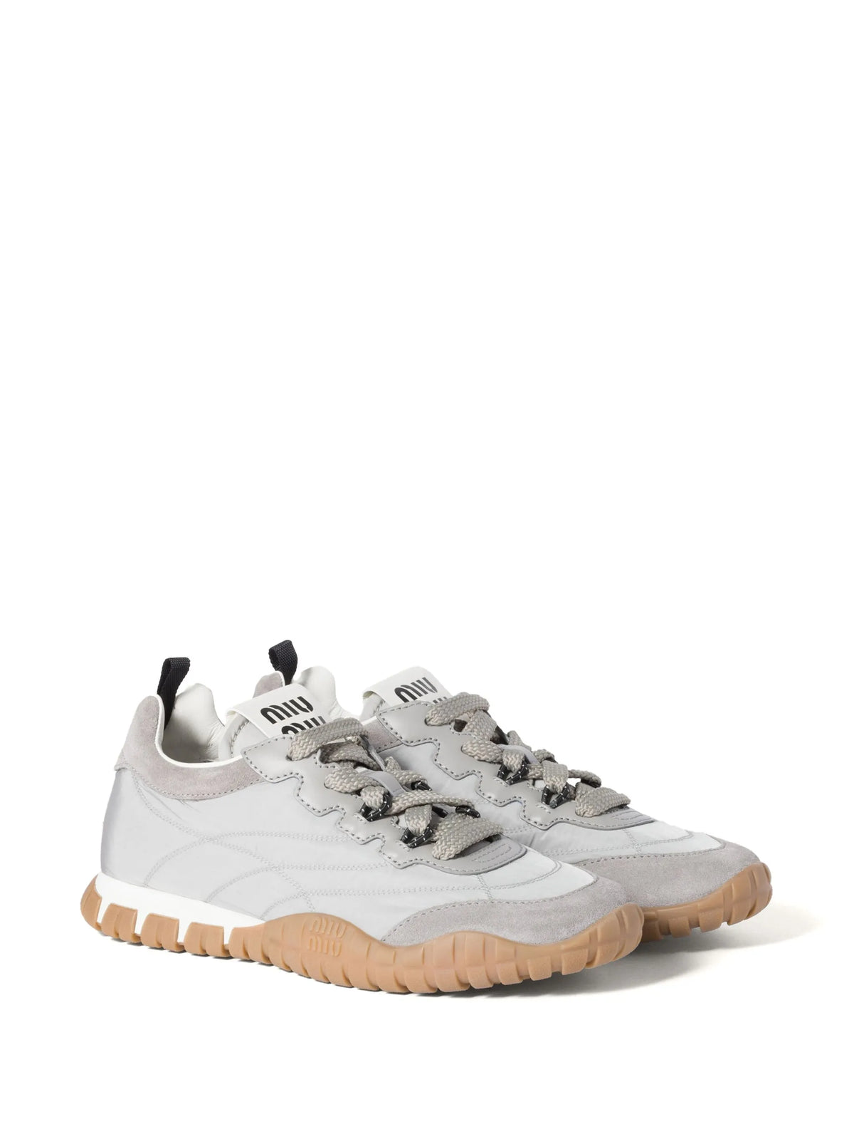 Tyre technical fabric and suede sneakers