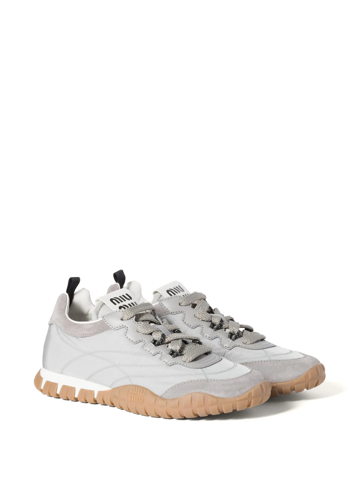 Tyre technical fabric and suede sneakers