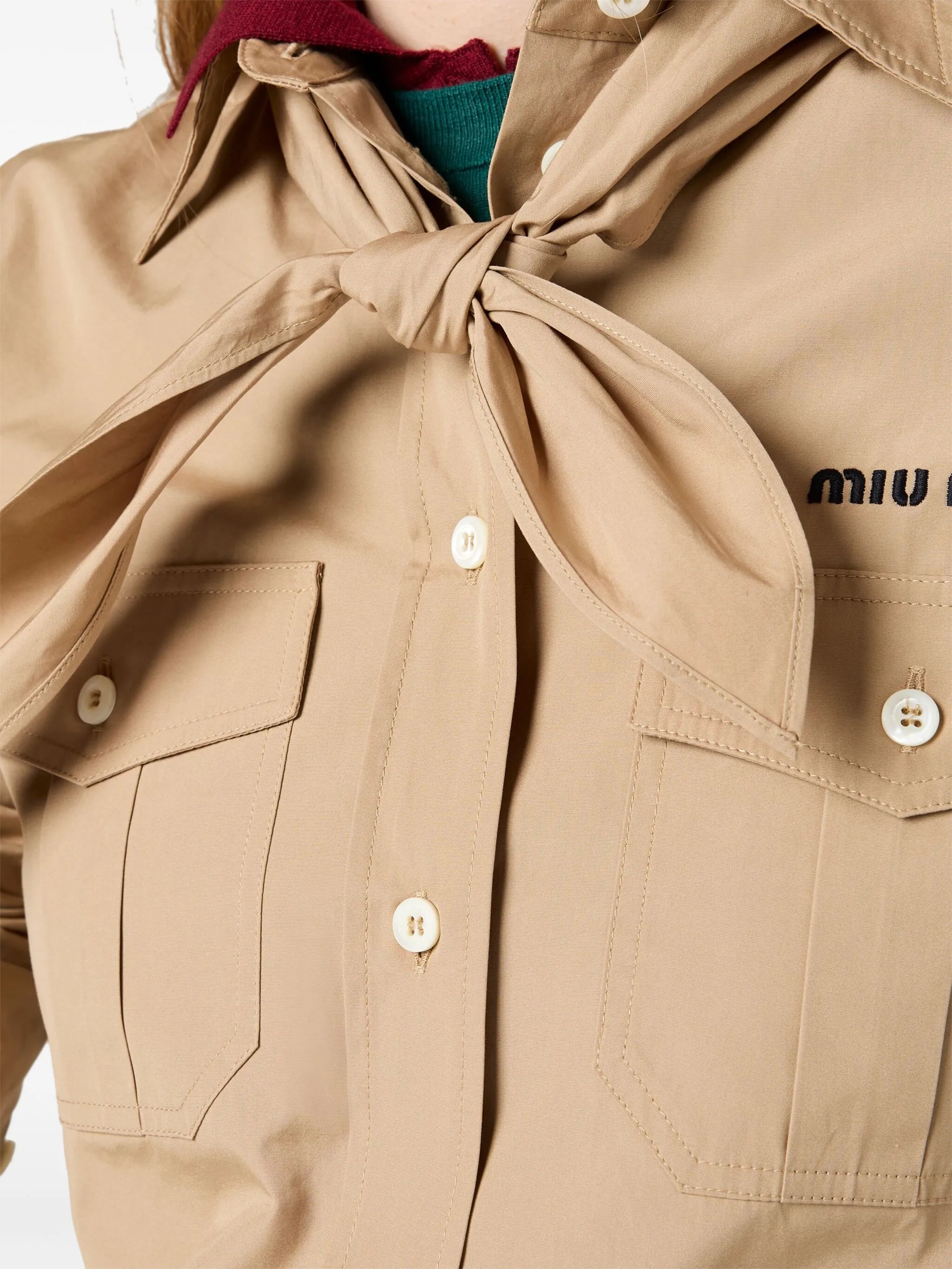 neckerchief poplin shirt