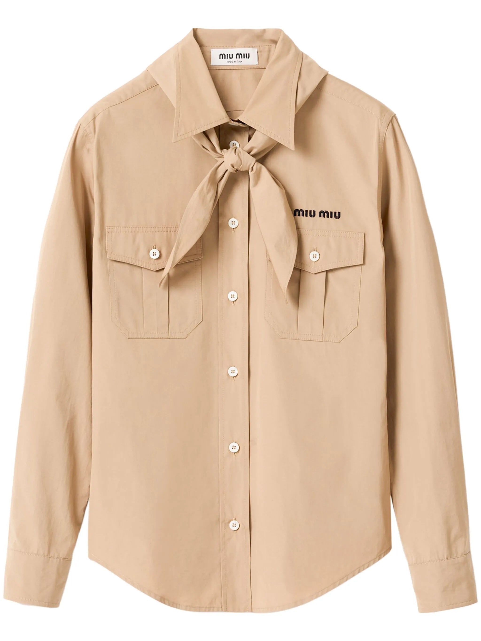 neckerchief poplin shirt