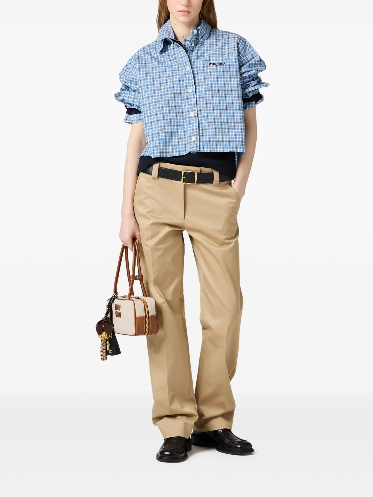 checked poplin shirt