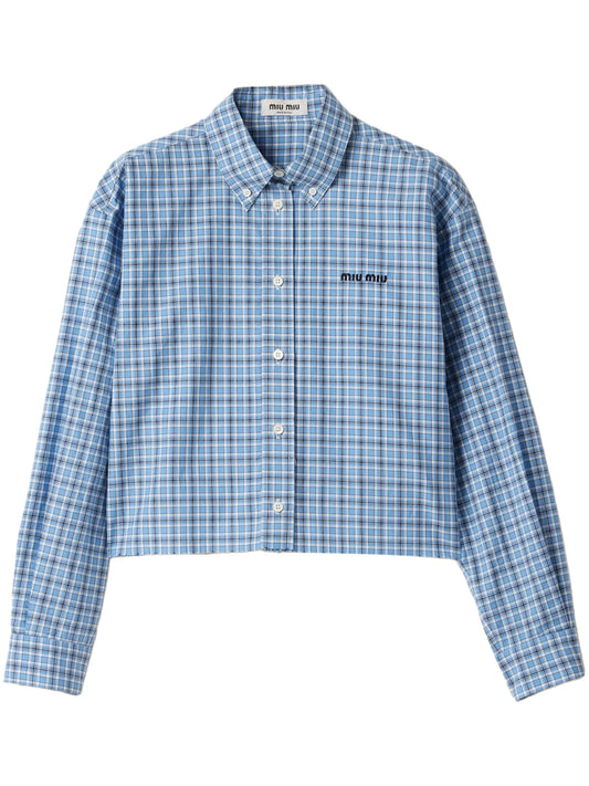 checked poplin shirt