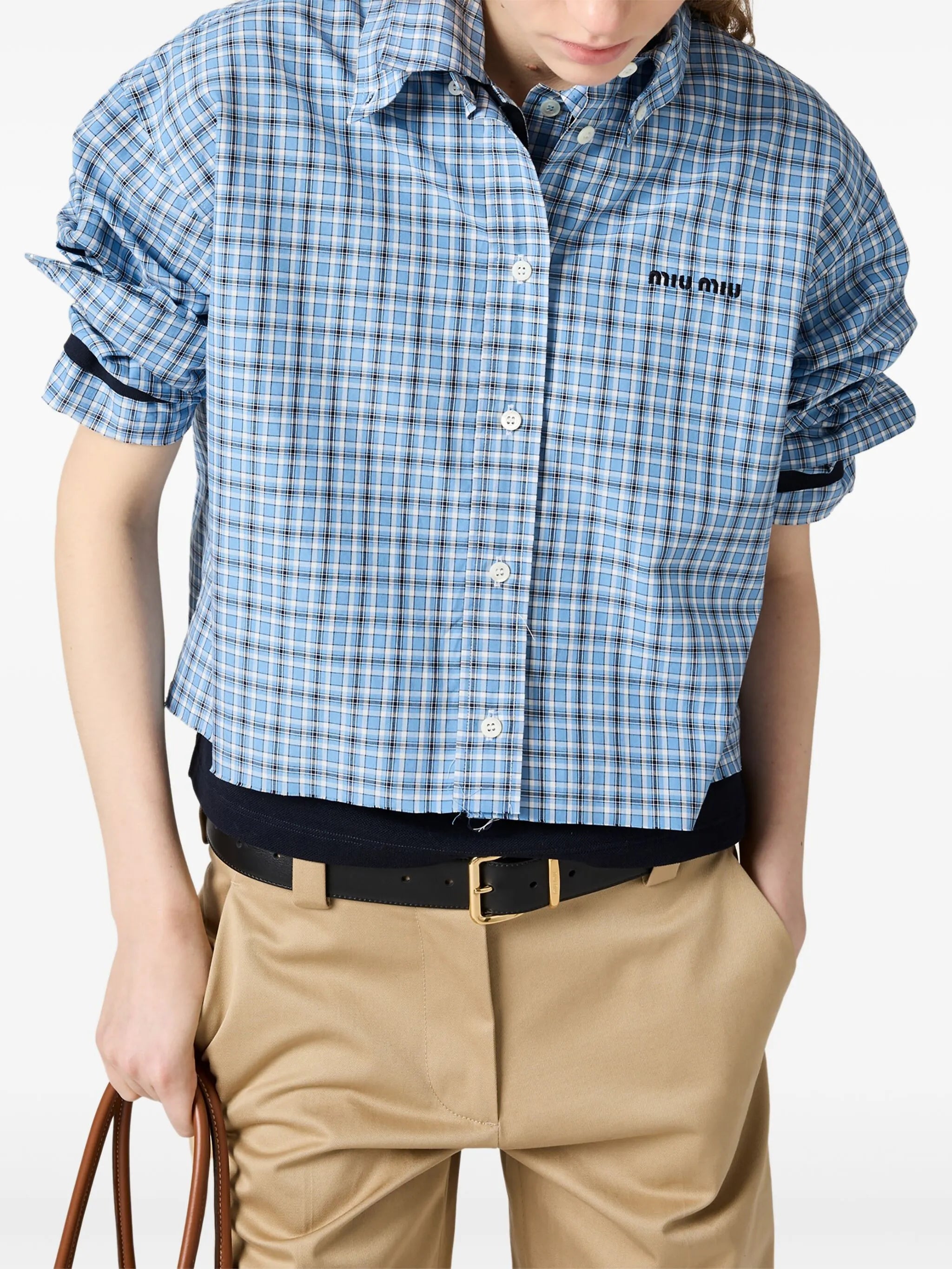 checked poplin shirt