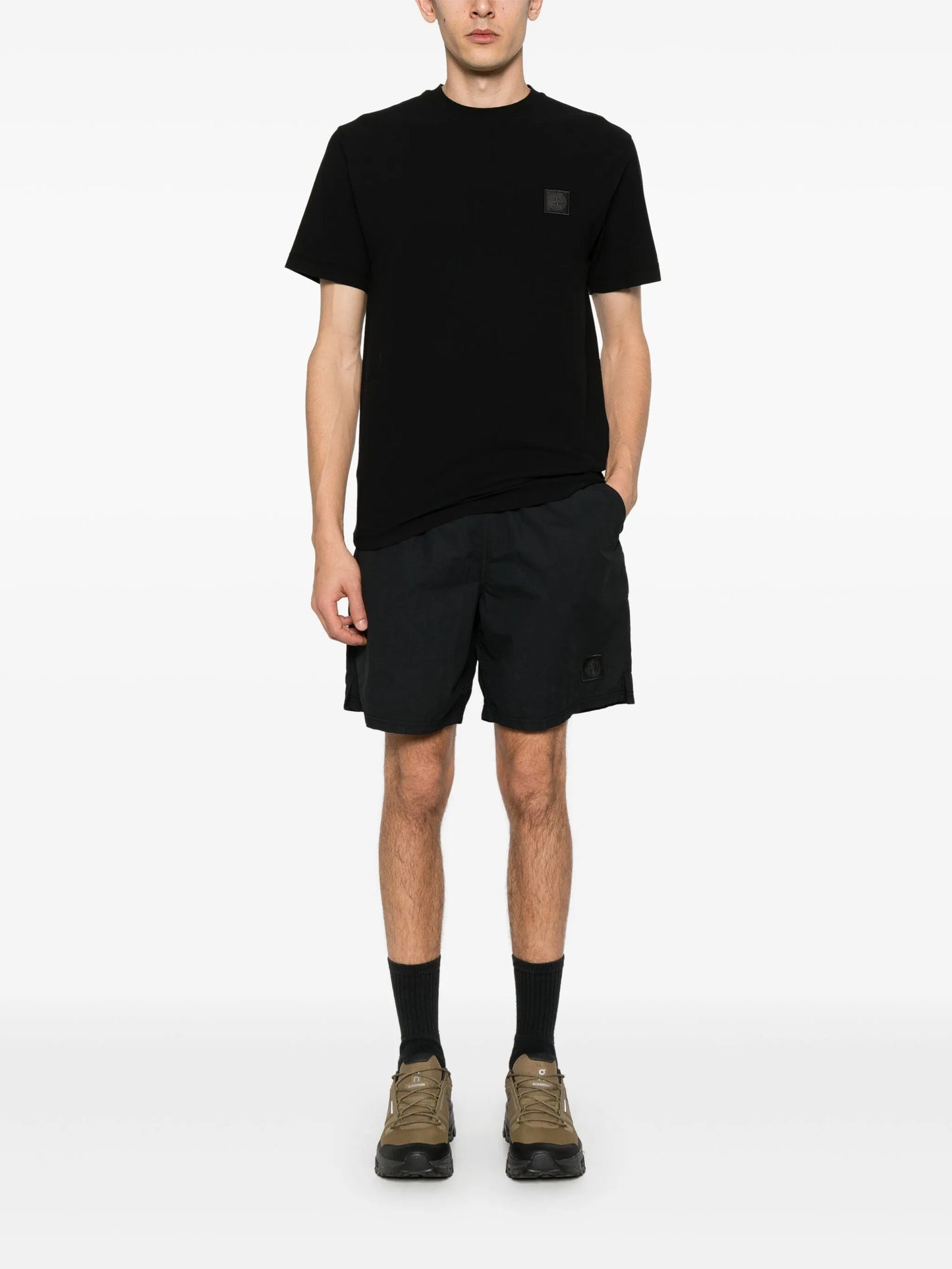 Compass-motif track shorts