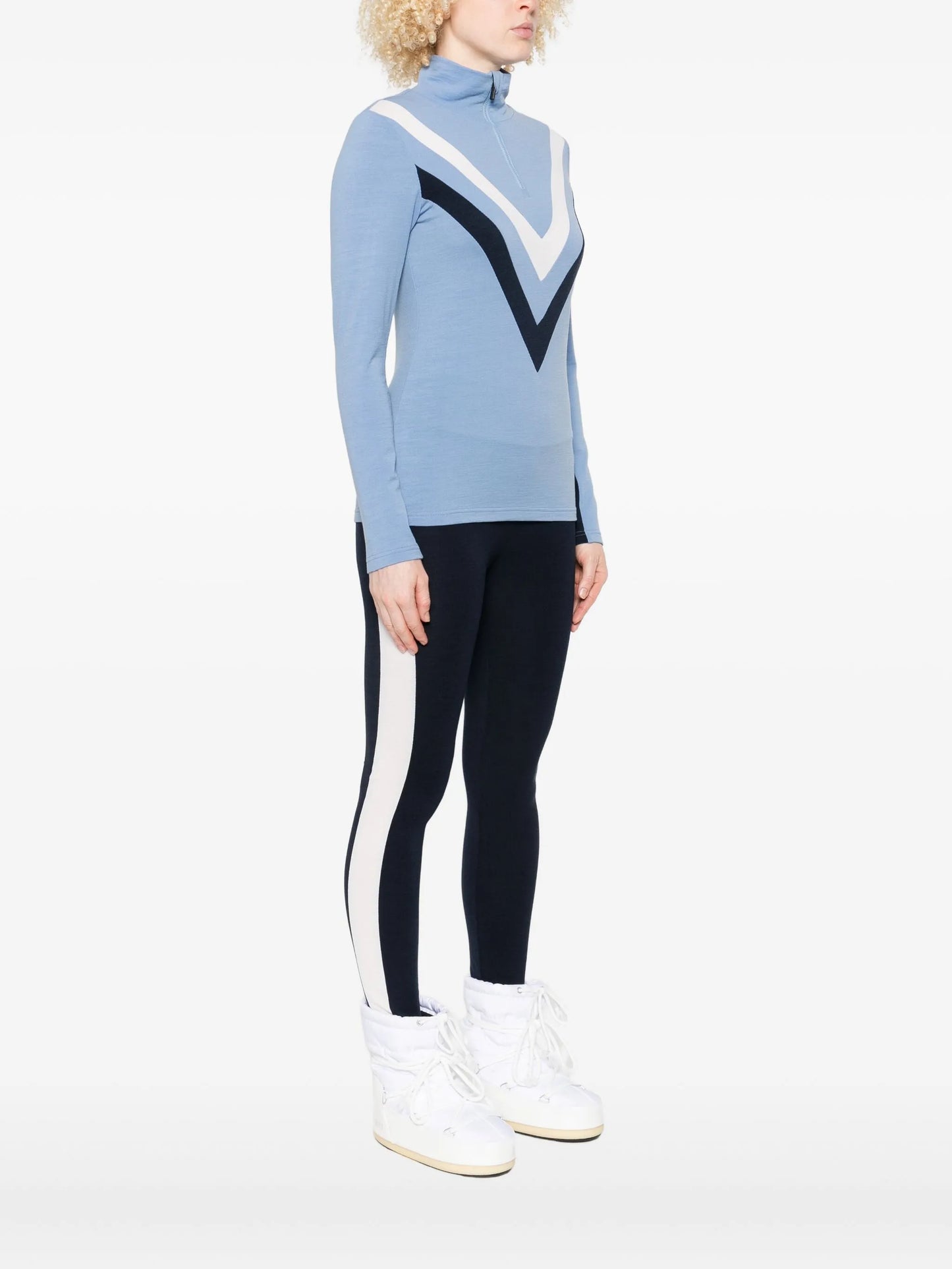 Voss chevron zip-up top