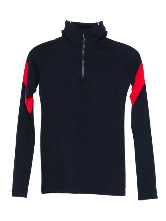 Zermatt zip-up high-neck top