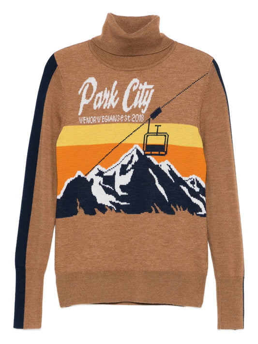 mountain-print sweater