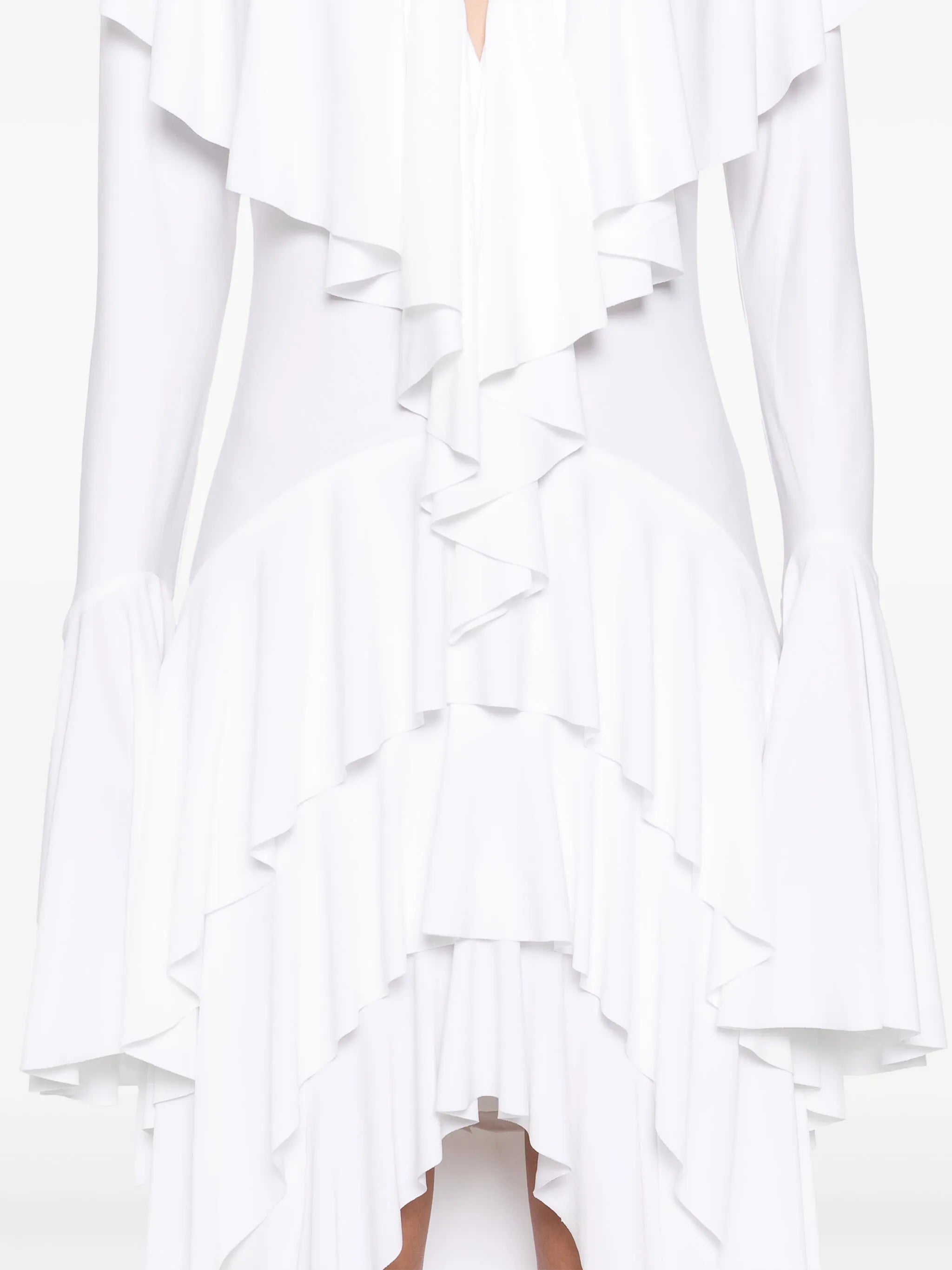 asymmetric long-sleeve dress