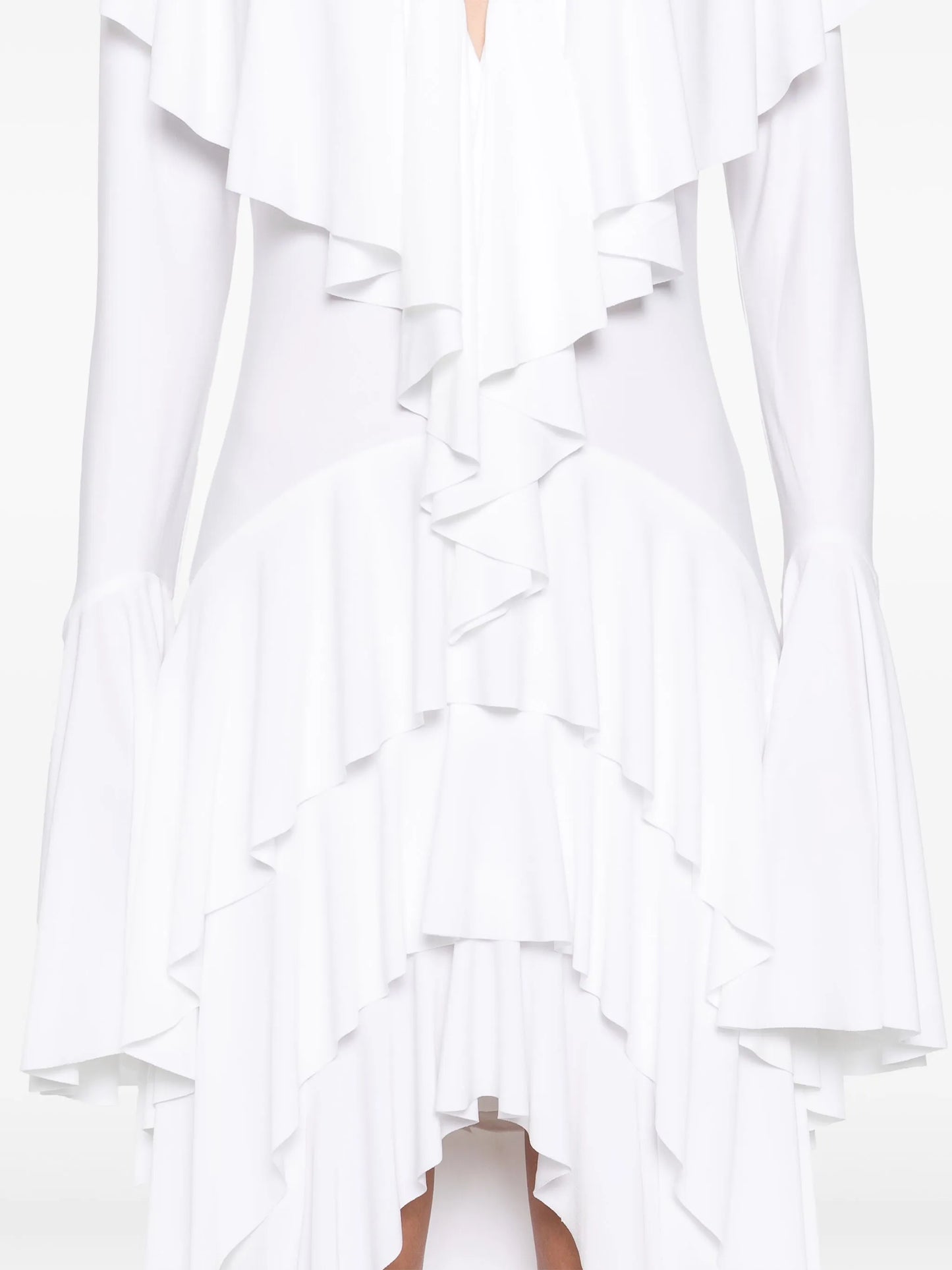 asymmetric long-sleeve dress