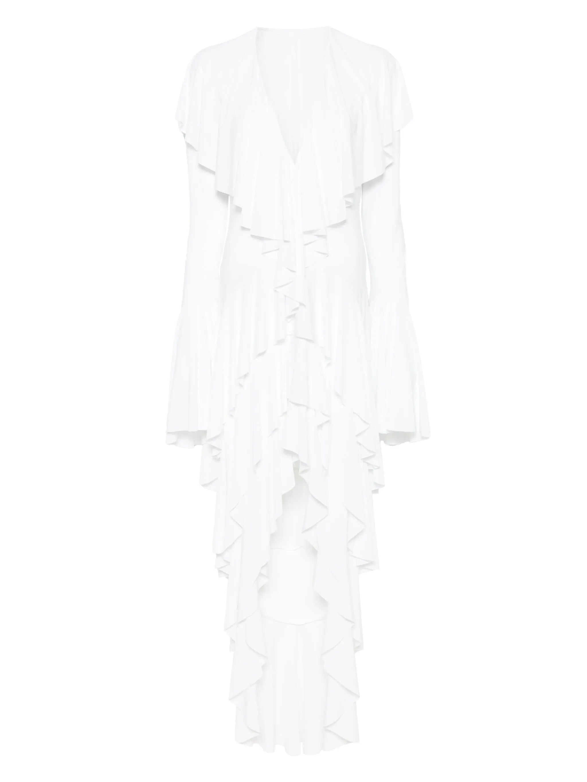 asymmetric long-sleeve dress