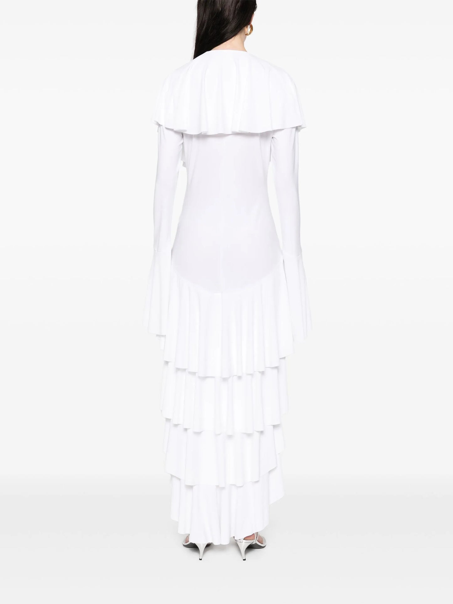 asymmetric long-sleeve dress
