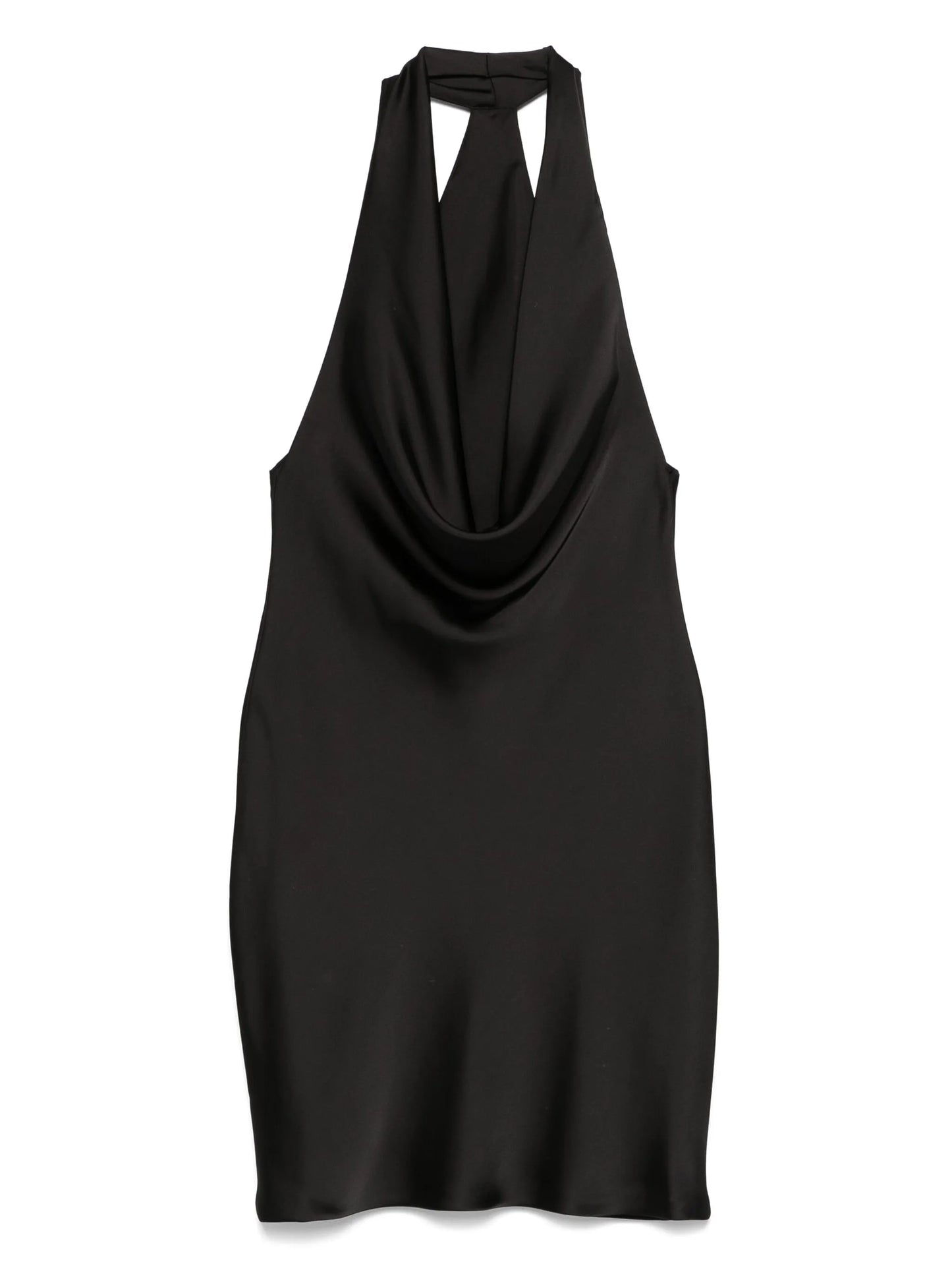 halter drape mini dress
