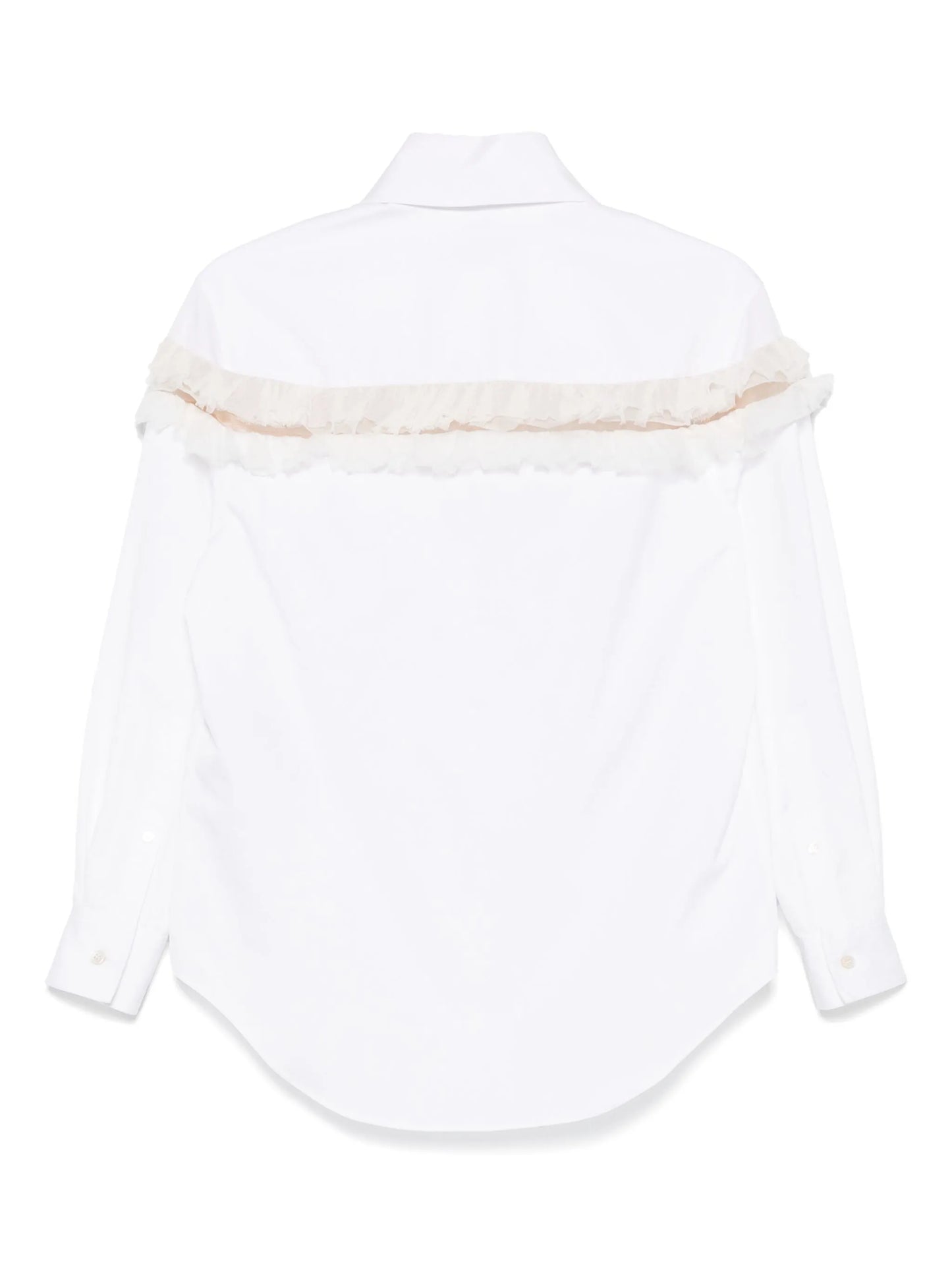 slashed creponne-detail shirt