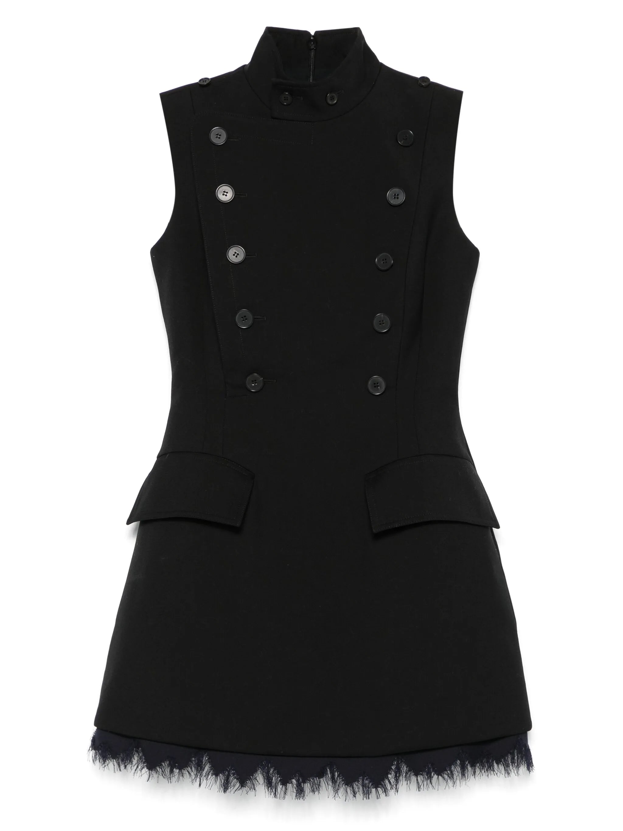 double-breasted mini dress