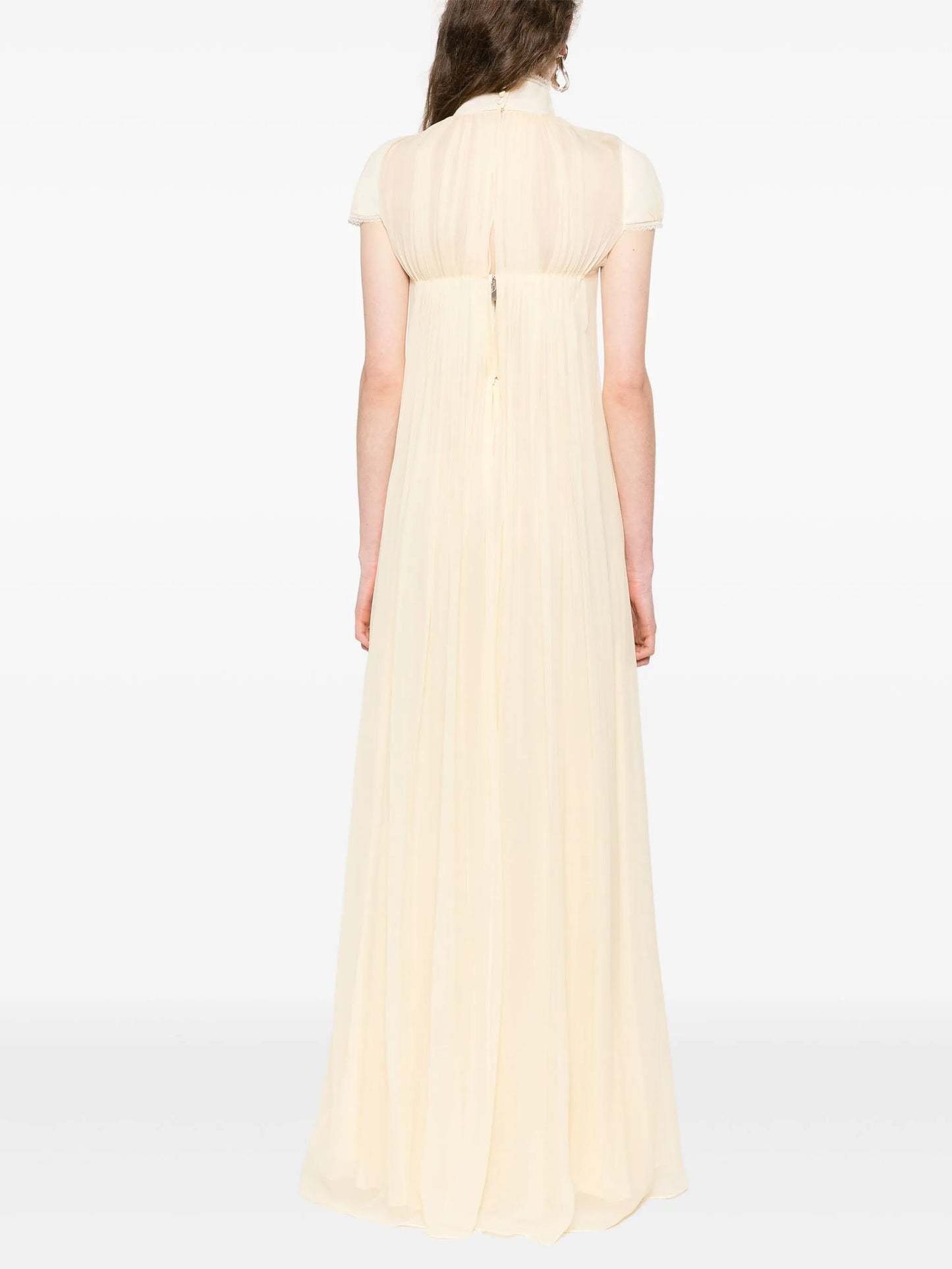 chiffon pleated maxi dress