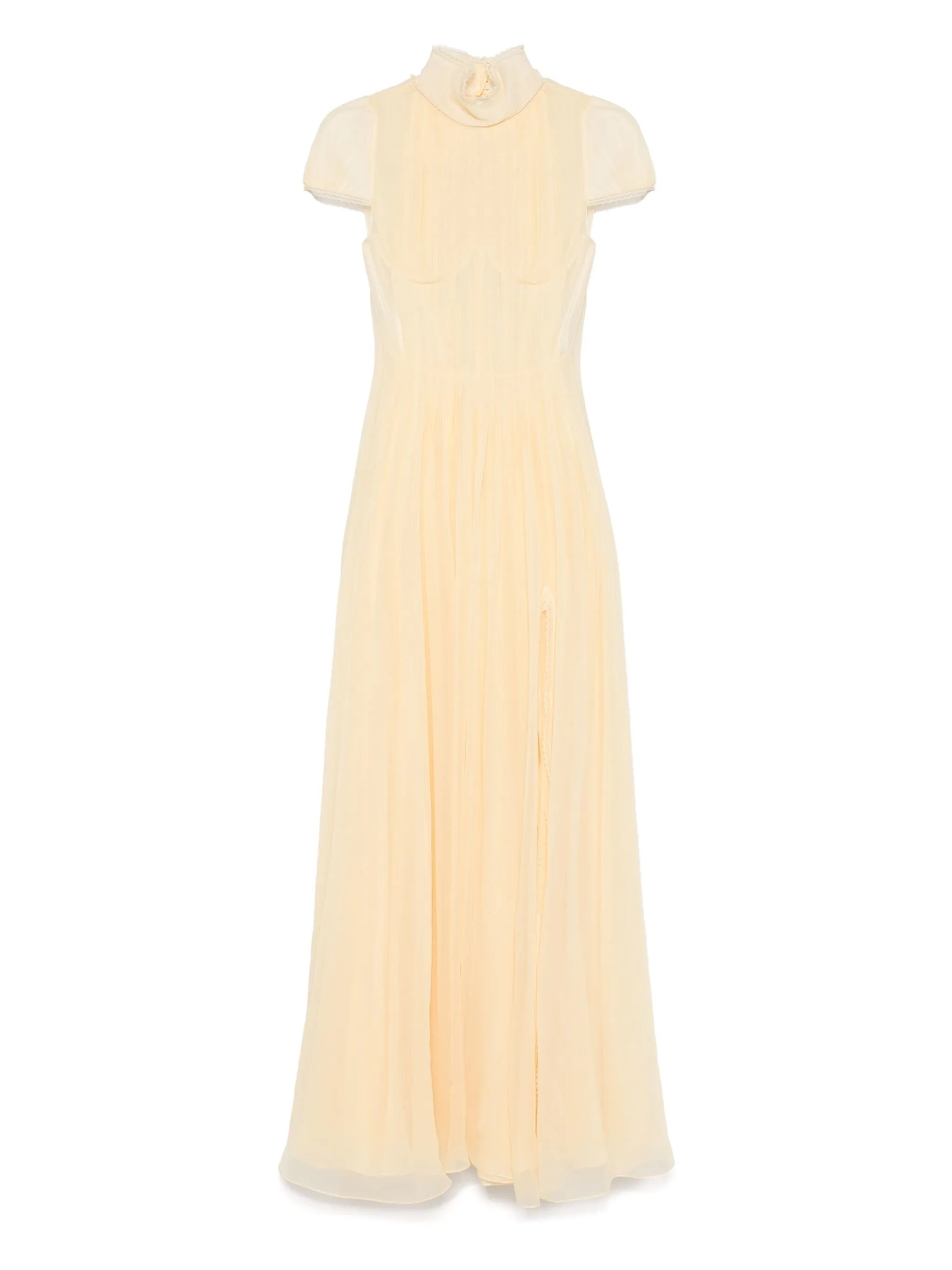 chiffon pleated maxi dress